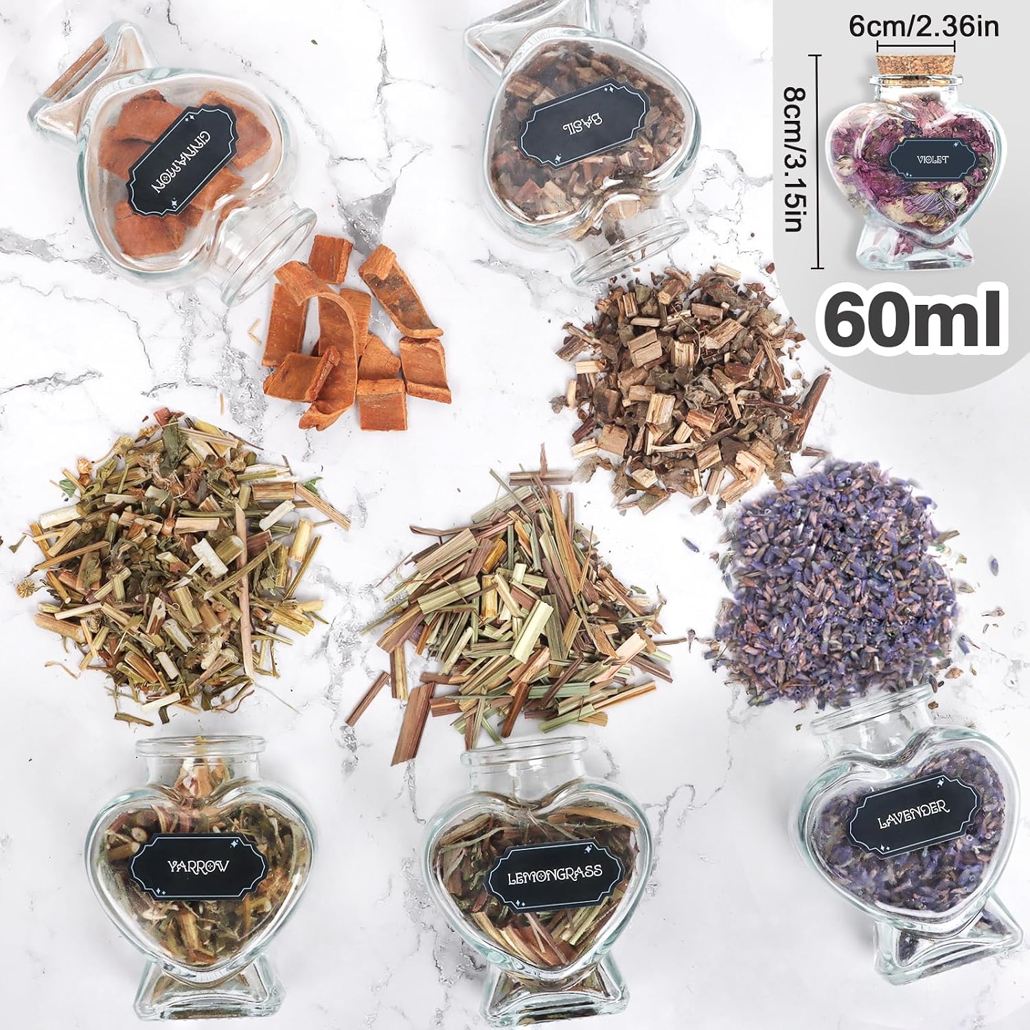 Witchcraft Supplies Herbs Kit - 20 Pcs Dried Herbs and Flowers for Witch Starter - Spell Herbs Jars for Wiccan Altar Supplies, Wicca Pagan Rituals, Magic Healing, Candle and Soap Making