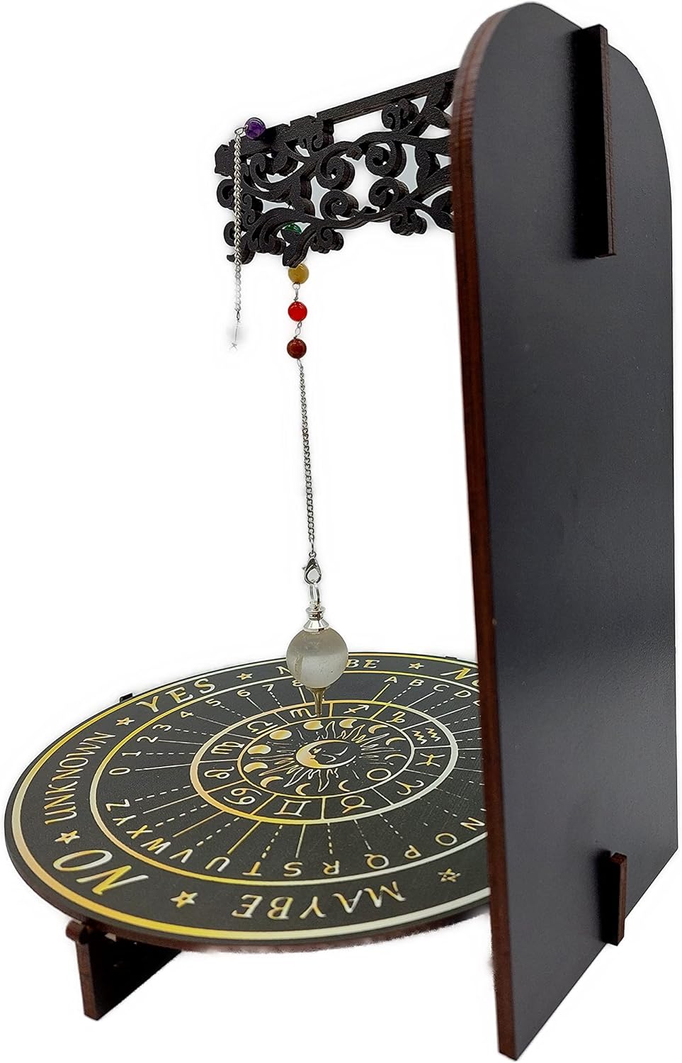 Handgefertigtes Vintage Pendel Set 7 Chakra Edelsteine Quarz Kristall | Metaphysik Esoterik Hexerei