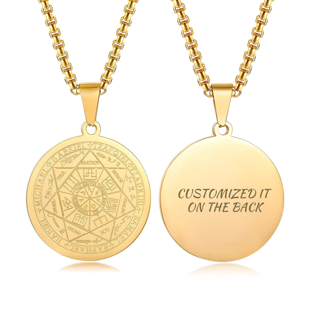 XUANPAI Siegel der Sieben Erzengel Ketten Choker Statement Halskette Talisman Anhänger Amulett Schmuck für Männer