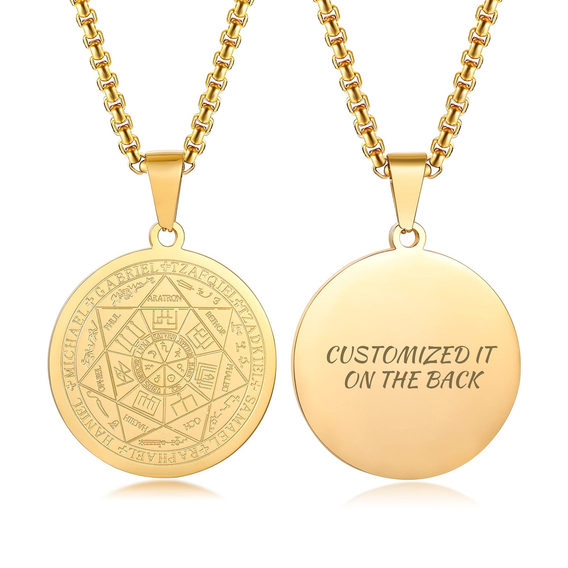 XUANPAI Siegel der Sieben Erzengel Ketten Choker Statement Halskette Talisman Anhänger Amulett Schmuck für Männer