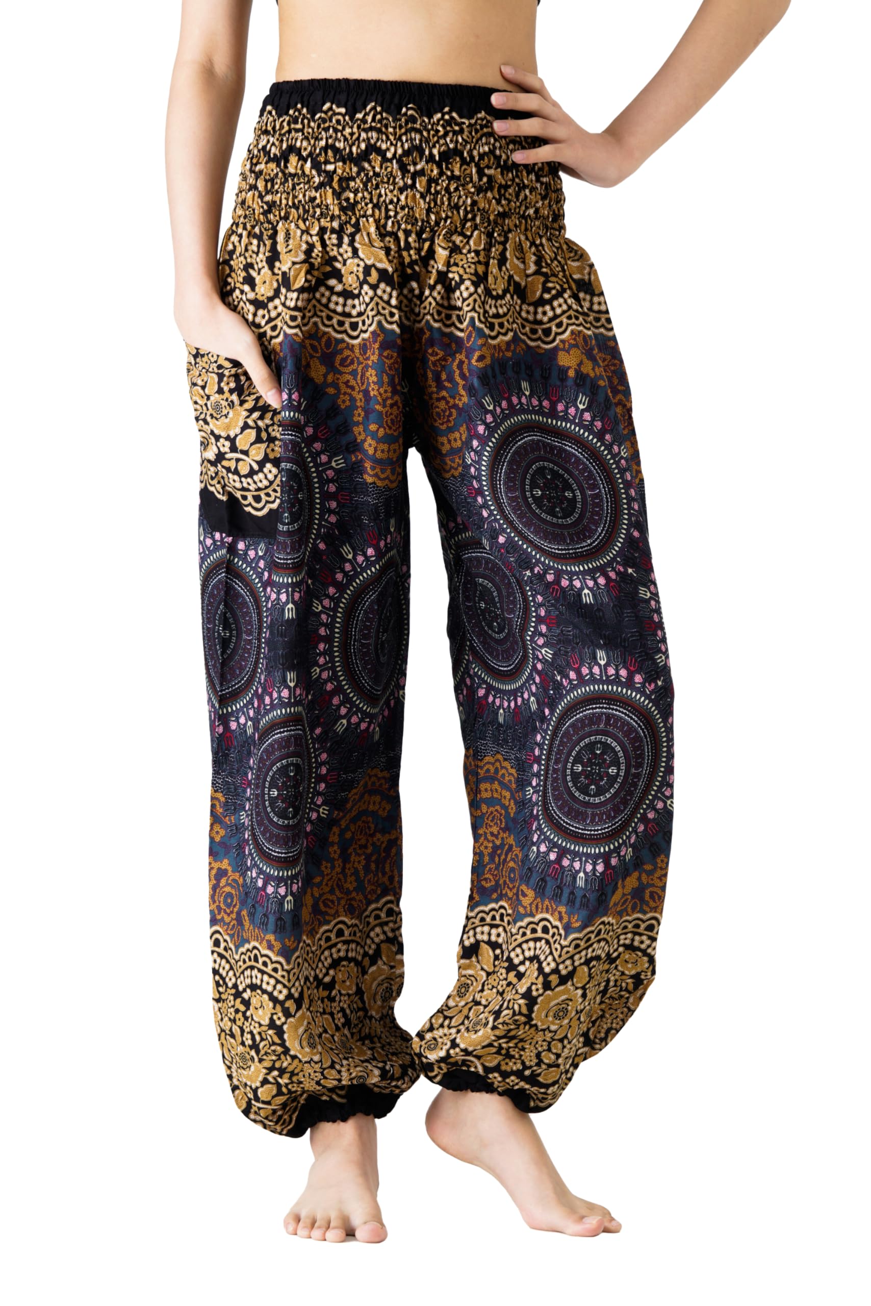 B BANGKOK PANTS Harem Pants Women Yoga Boho Clothes with Pockets