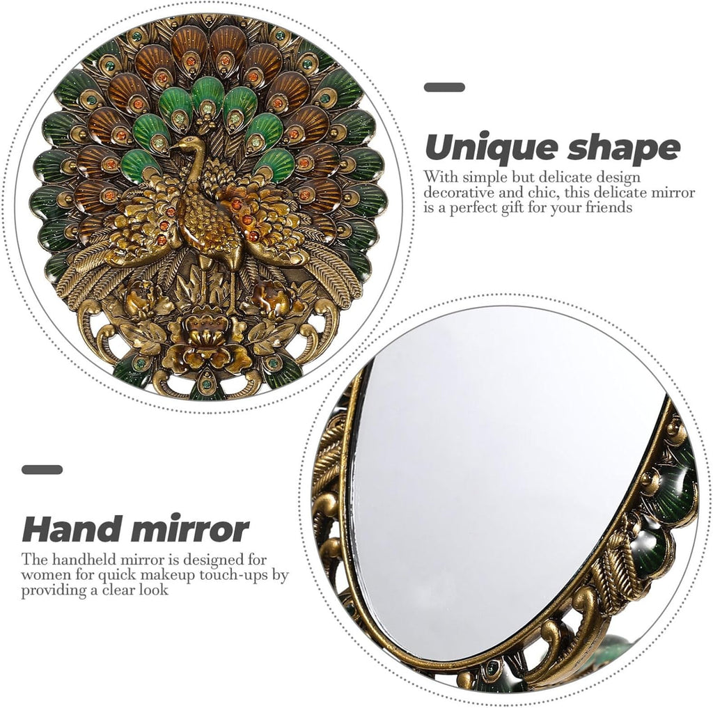 PACKOVE Vintage Handspiegel Gothic Handspiegel Handschminkspiegel Retro Faltbare für Mädchen und Damen