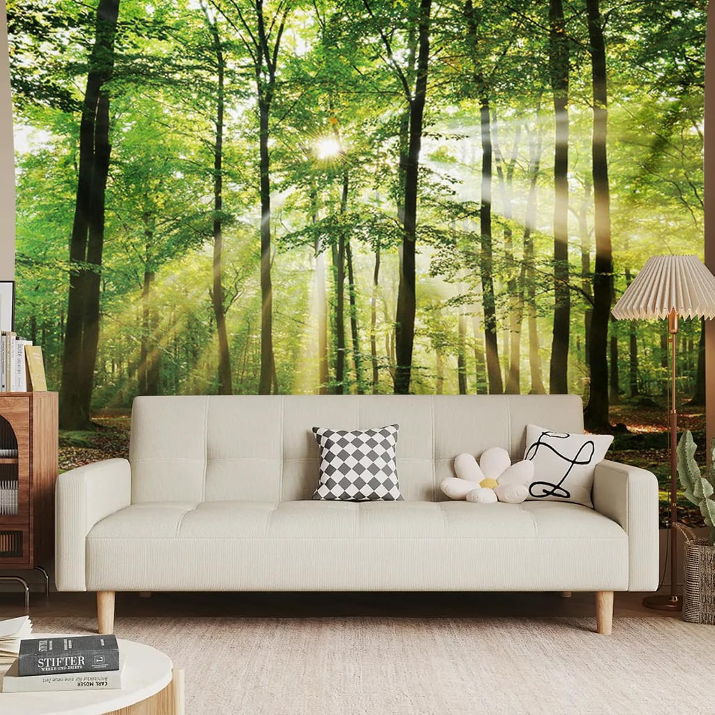 MIGIFTDY Waldbaum Wandteppich Extra Großer Nebliger Wald Wandbehang für Home Office Dorm Indoor und Outdoor Dekoration 150 cm x 200 cm (B)