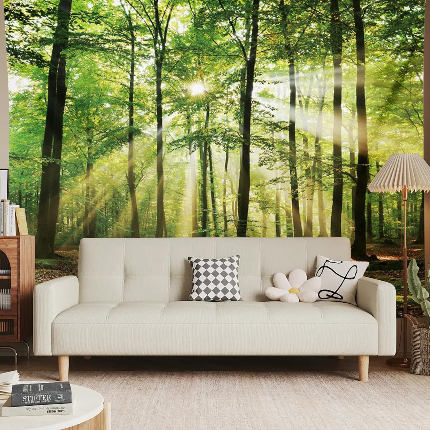 MIGIFTDY Waldbaum Wandteppich Extra Großer Nebliger Wald Wandbehang für Home Office Dorm Indoor und Outdoor Dekoration 150 cm x 200 cm (B)