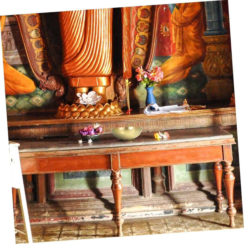 ULTECHNOVO Dekorative Messingschale Buddhistische Wasserschale für Meditation und Altar Langlebig und Elegant für Zuhause Yoga Restaurant und Tempel