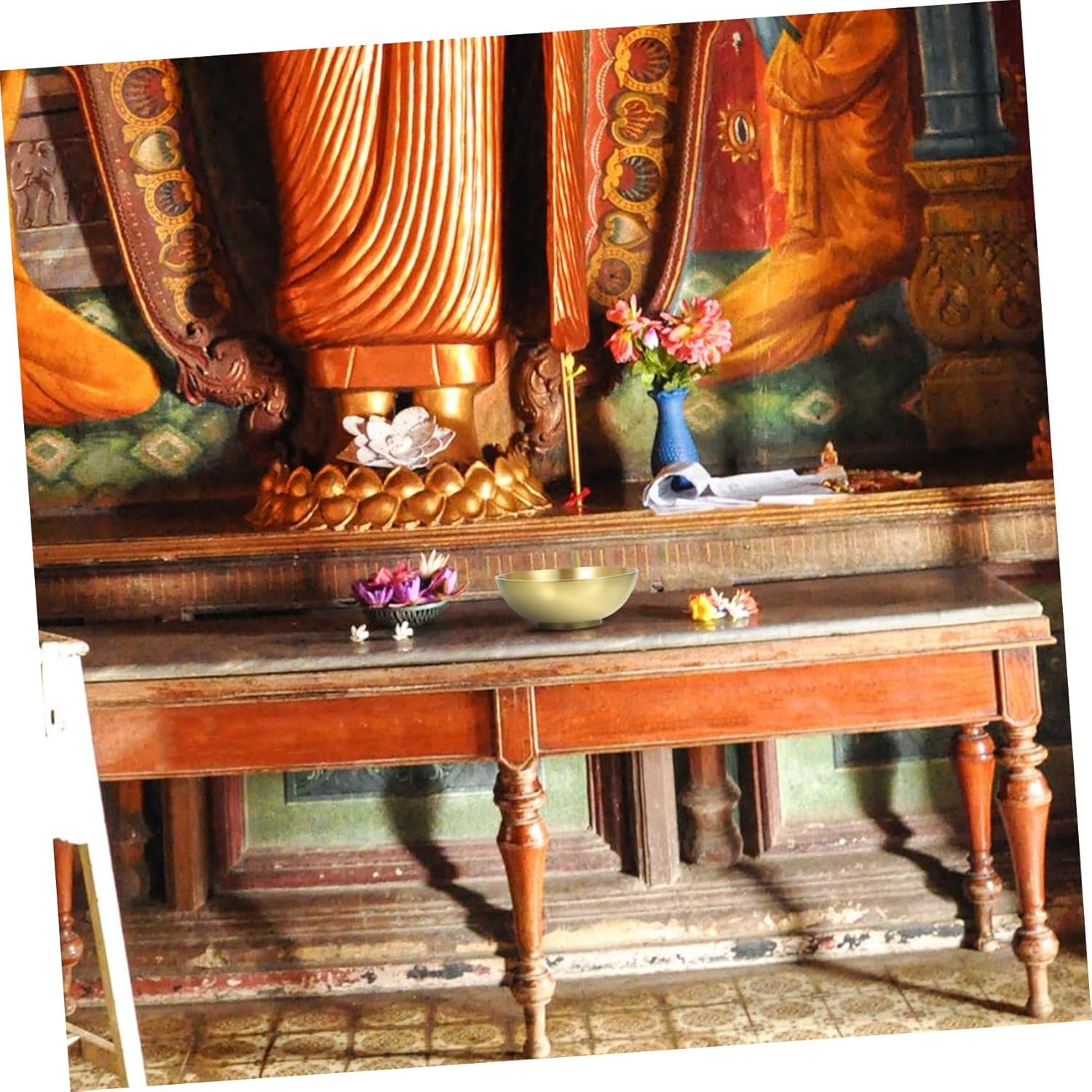 ULTECHNOVO Dekorative Messingschale Buddhistische Wasserschale für Meditation und Altar Langlebig und Elegant für Zuhause Yoga Restaurant und Tempel