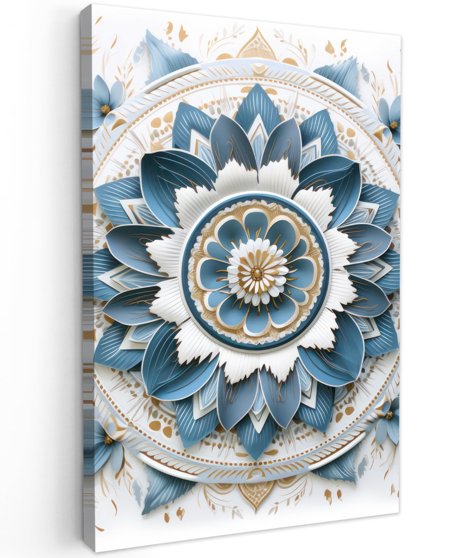 MuchoWow© Wall Pictures Large 120 x 80 cm XXL Bedroom Home Decoration Home Picture Living Room Photo Canvas Wall Pictures Canvas Wall Decor Buddha - Zen - Gold - Luxury - Spiritual