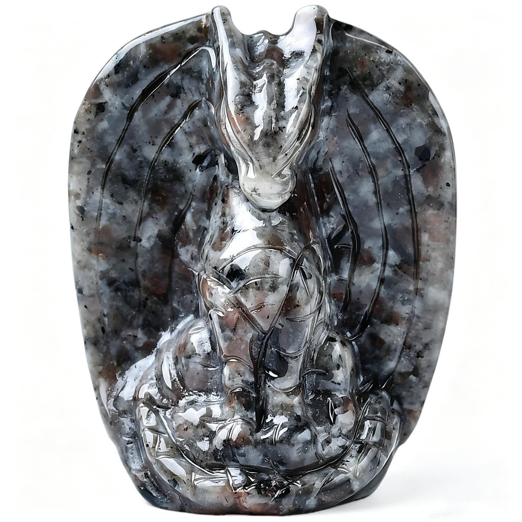Natural Black Obsidian Dragon Statue – 2" Hand-Carved Crystal Collectible Figurine, Animal Sculpture for Desk, Office & Home Décor, Unique Spiritual Protection Gift for Men and Women