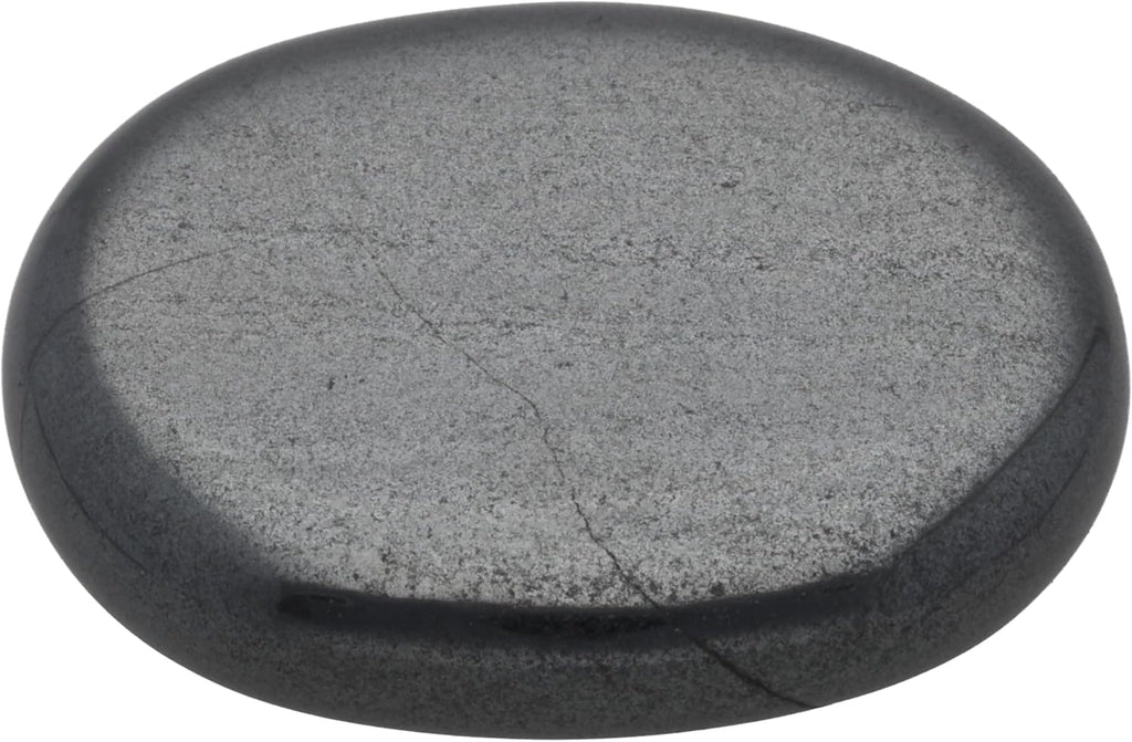 Hematite Gemstone Disc Stone 3-5 cm + Gemstone Card | Worry Stone Pocket Stone Massage Stone Lebensquelle Plus