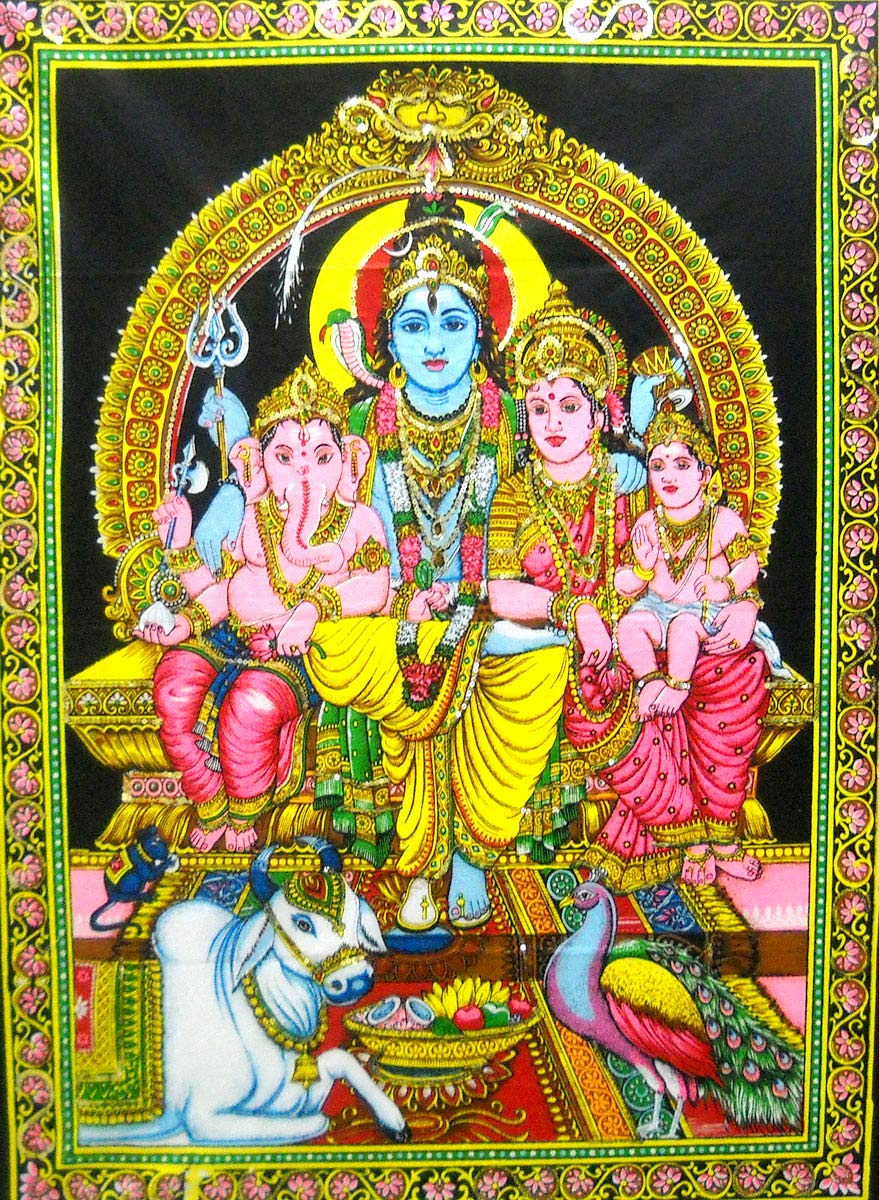 Ram Darbar religious batik Cotton Wall Hanging Painting : Size 43"x30" Inches