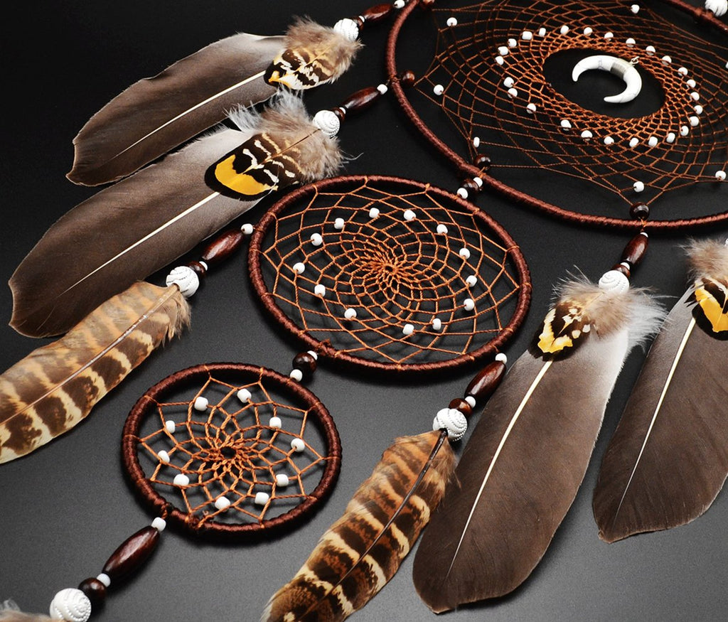 Urdeoms Dream Catchers for Adults Native Home Wall Decor Brown Dreamcatcher