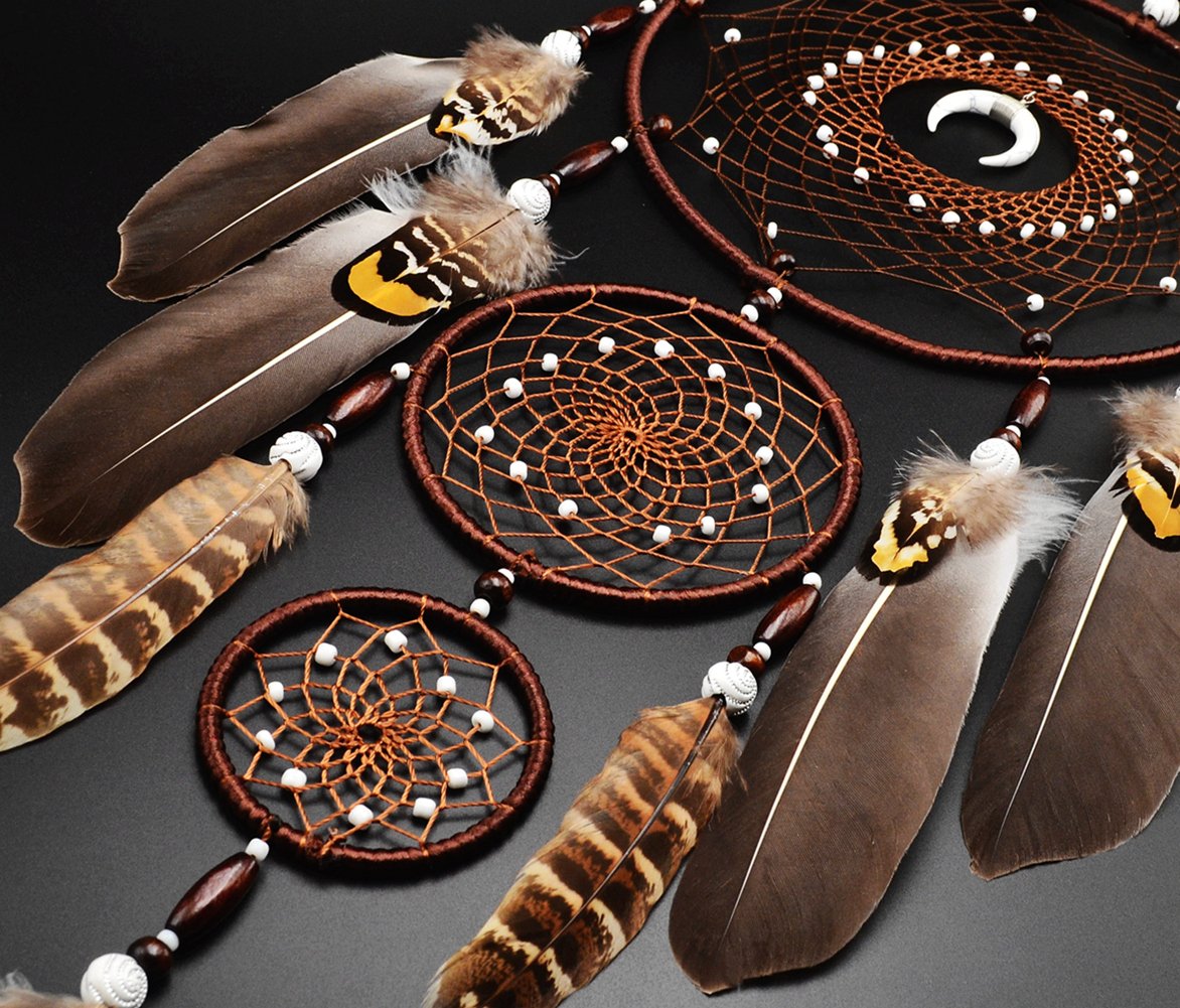 Urdeoms Dream Catchers for Adults Native Home Wall Decor Brown Dreamcatcher