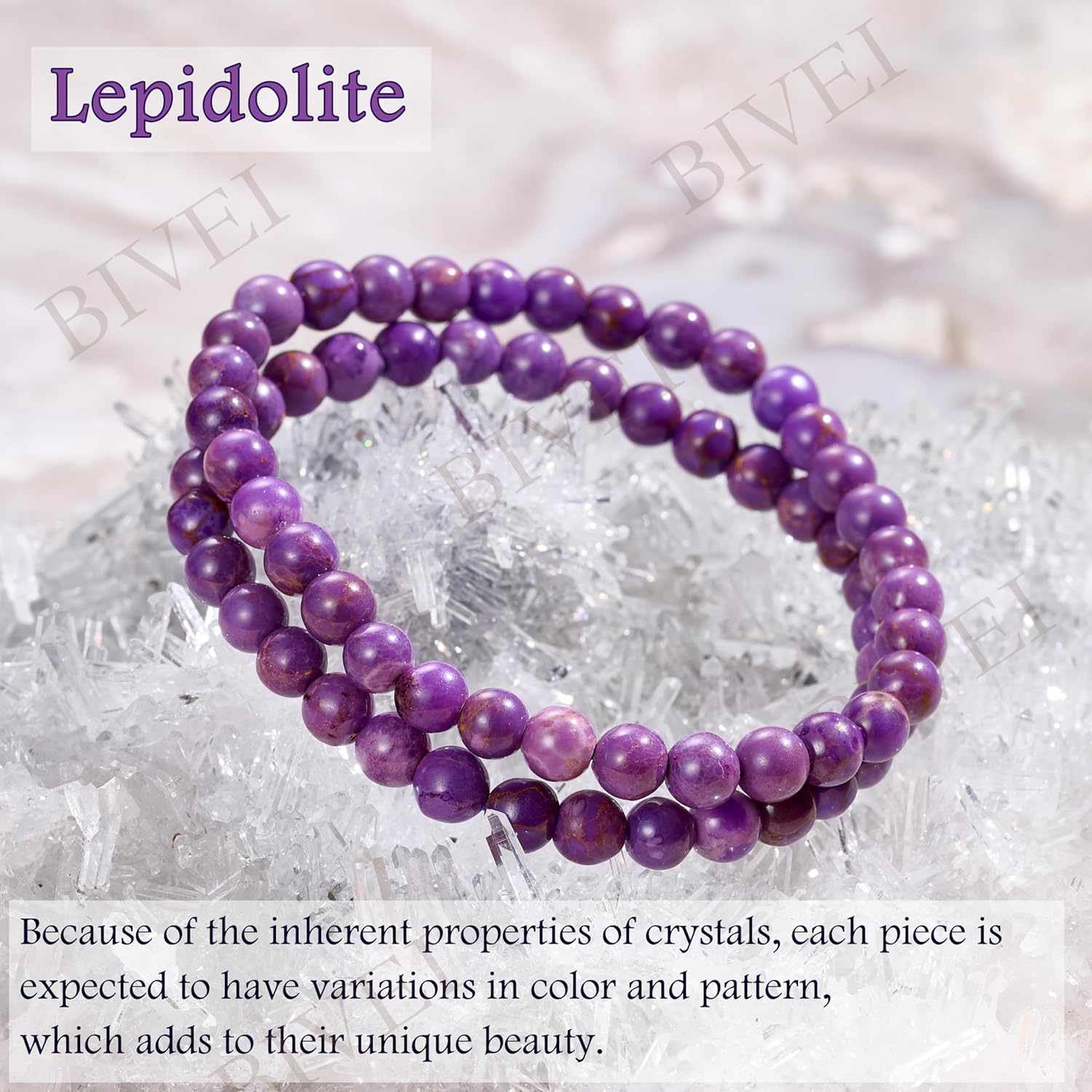 Bivei Pearl Bracelet for Women 6 mm Semi-Precious Stone Stretchy Elastic Jewellery Yoga Gifts