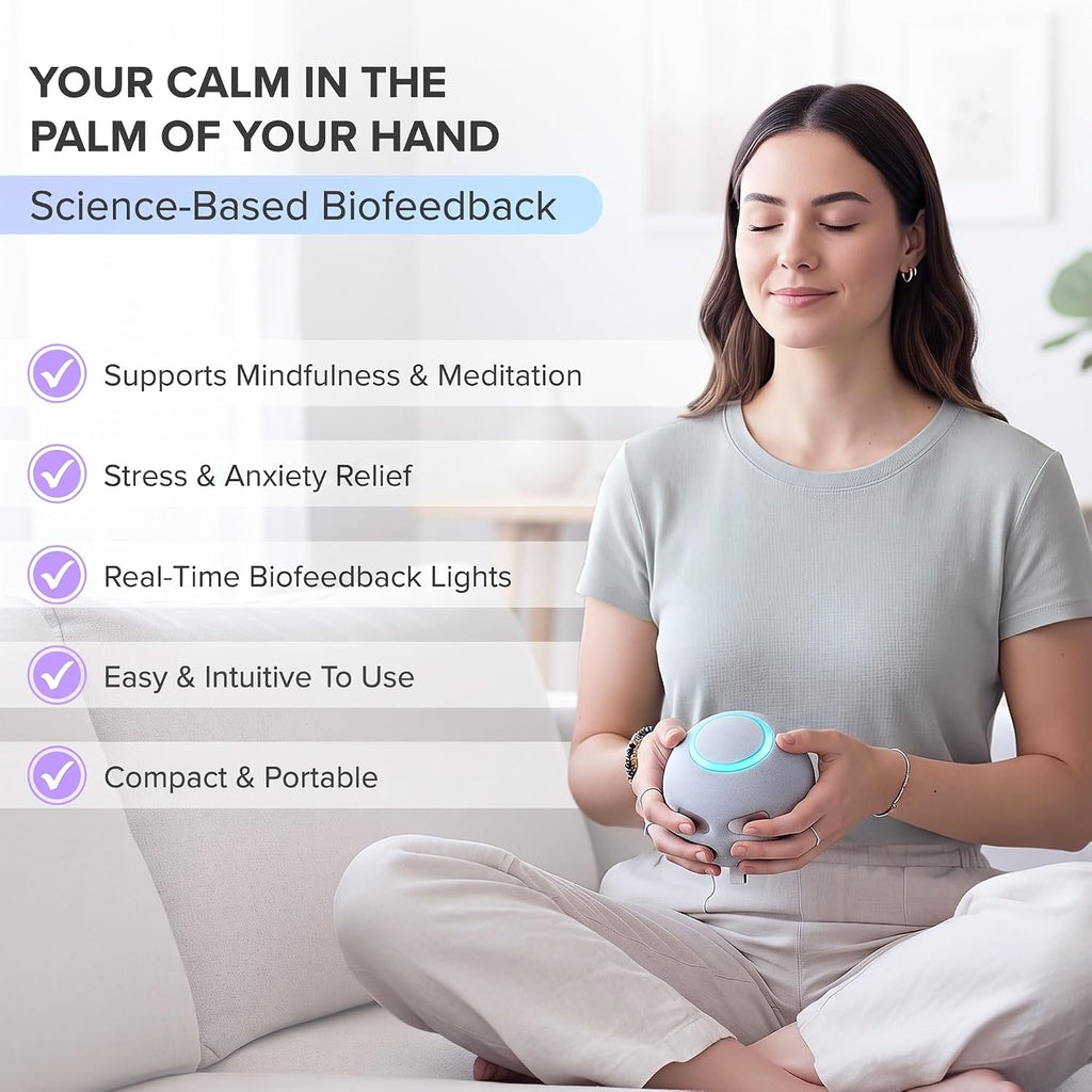 Reflect Orb: Smart Tracker for Stress Relief & Mental Health. Biofeedback Device to Enhance Focus, Reduce Anxiety, Support ADHD, Master Meditation & Mindfullness, Emotional Regulation Self-Care Gift