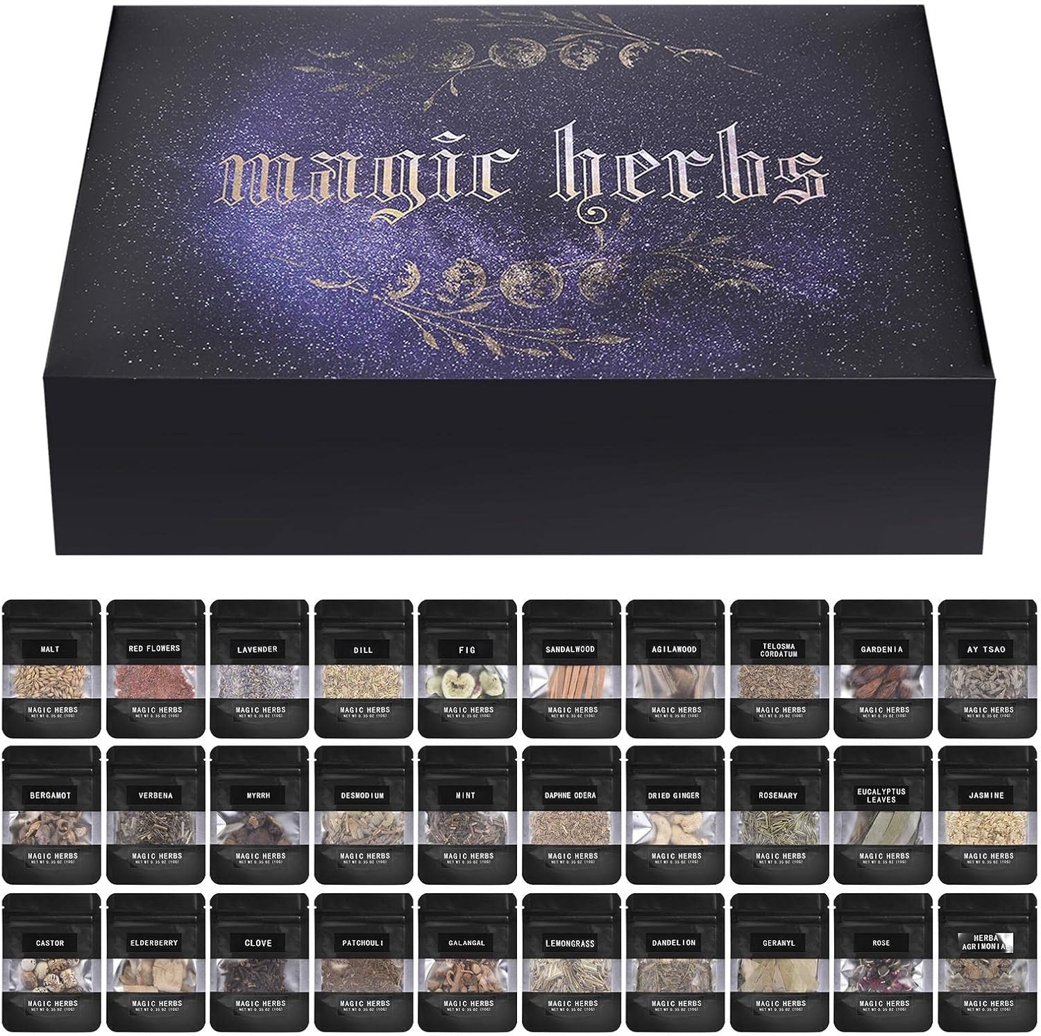 Craft Supplies Herbs, Kräuter Set, Kräuter Crystals Kerzen Starter Witch Kit Box, Witch Decor Wicca Altar Pagan Starter Crafts Set Für Wicca Craft Gifts