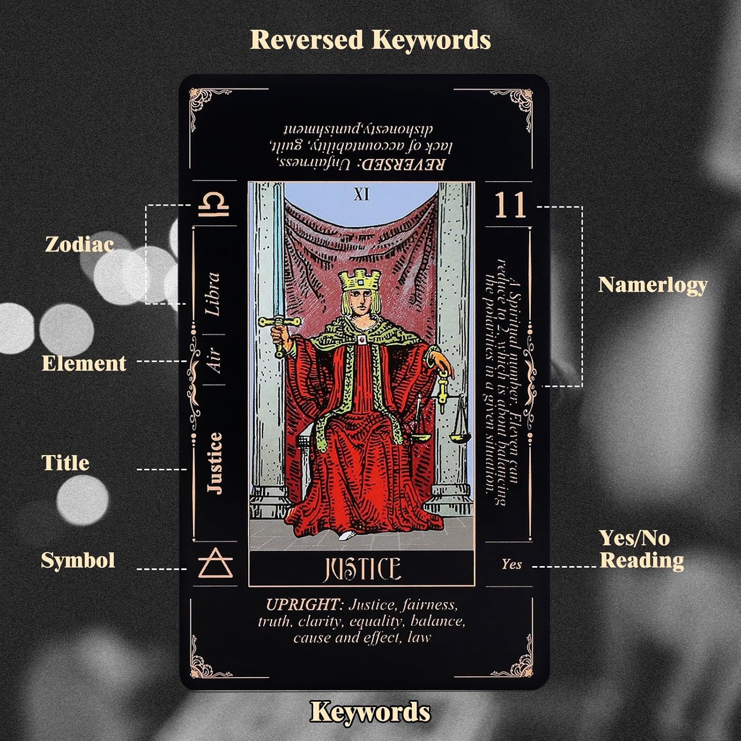 Tarotkarten Deck mit Führerbuch Leinen Tragetasche.78 Klassische Original Tarotkarten für Fortune Telling Ideal für Anfänger bis Experten, mit Bedeutungen enthalten