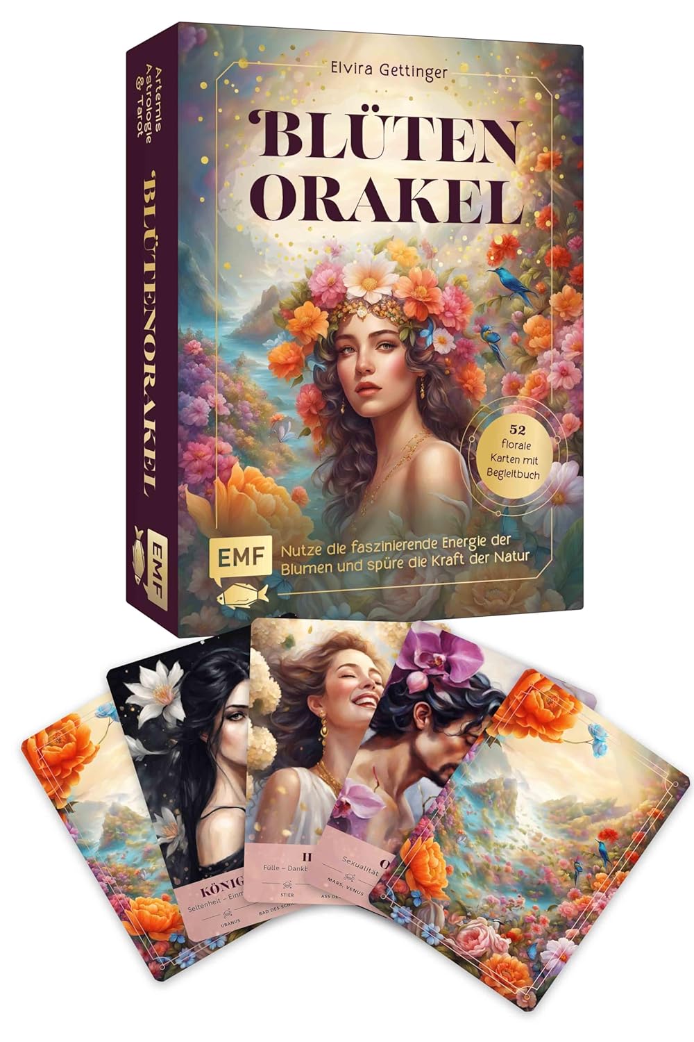Orakel-Kartenset: Blütenorakel | Nutze die faszinierende Energie der Blumen und spüre die Kraft der Natur: 52 florale Botschaften mit Begleitbuch: Spirituelle Weisheiten, Astrologie und Tarot