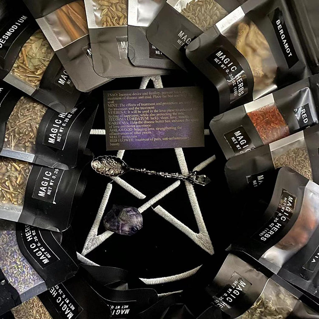 Craft Supplies Herbs, Kräuter Set, Kräuter Crystals Kerzen Starter Witch Kit Box, Witch Decor Wicca Altar Pagan Starter Crafts Set Für Wicca Craft Gifts