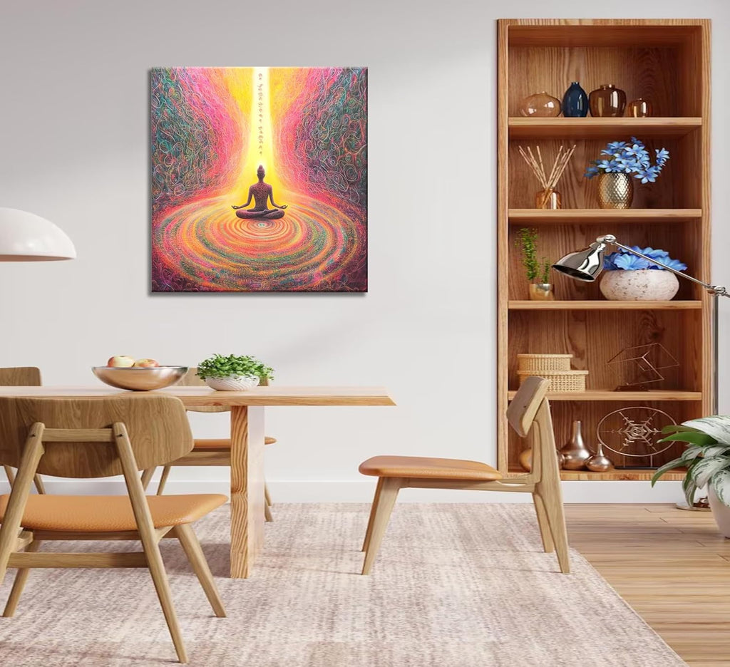 Kyczmys Chakra Chart Canvas Wall Art Zen Reiki Infographic Energy Healing Meditation Paintings Pictures Wall Decor Poster Artwork for Bedroom Yoga Studio Office Spa Home Decoration