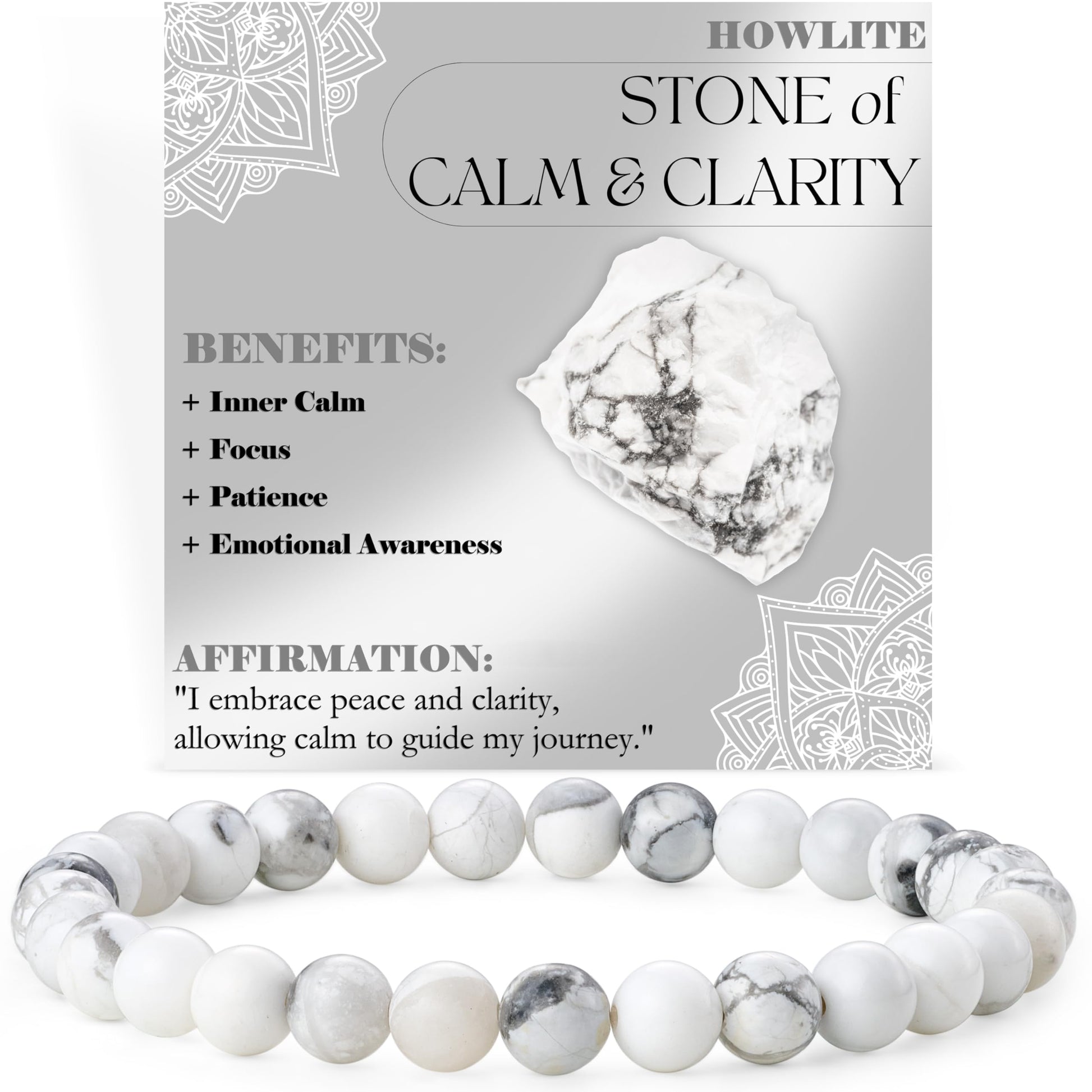 Bivei Pearl Bracelet for Women 6 mm Semi-Precious Stone Stretchy Elastic Jewellery Yoga Gifts
