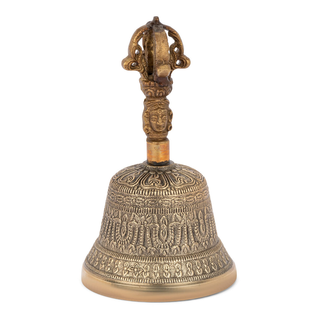 NKlaus Glocke mit Dorje Griff 11cm Ritualgegenstand im Buddhismus Meditationsglocke 2660