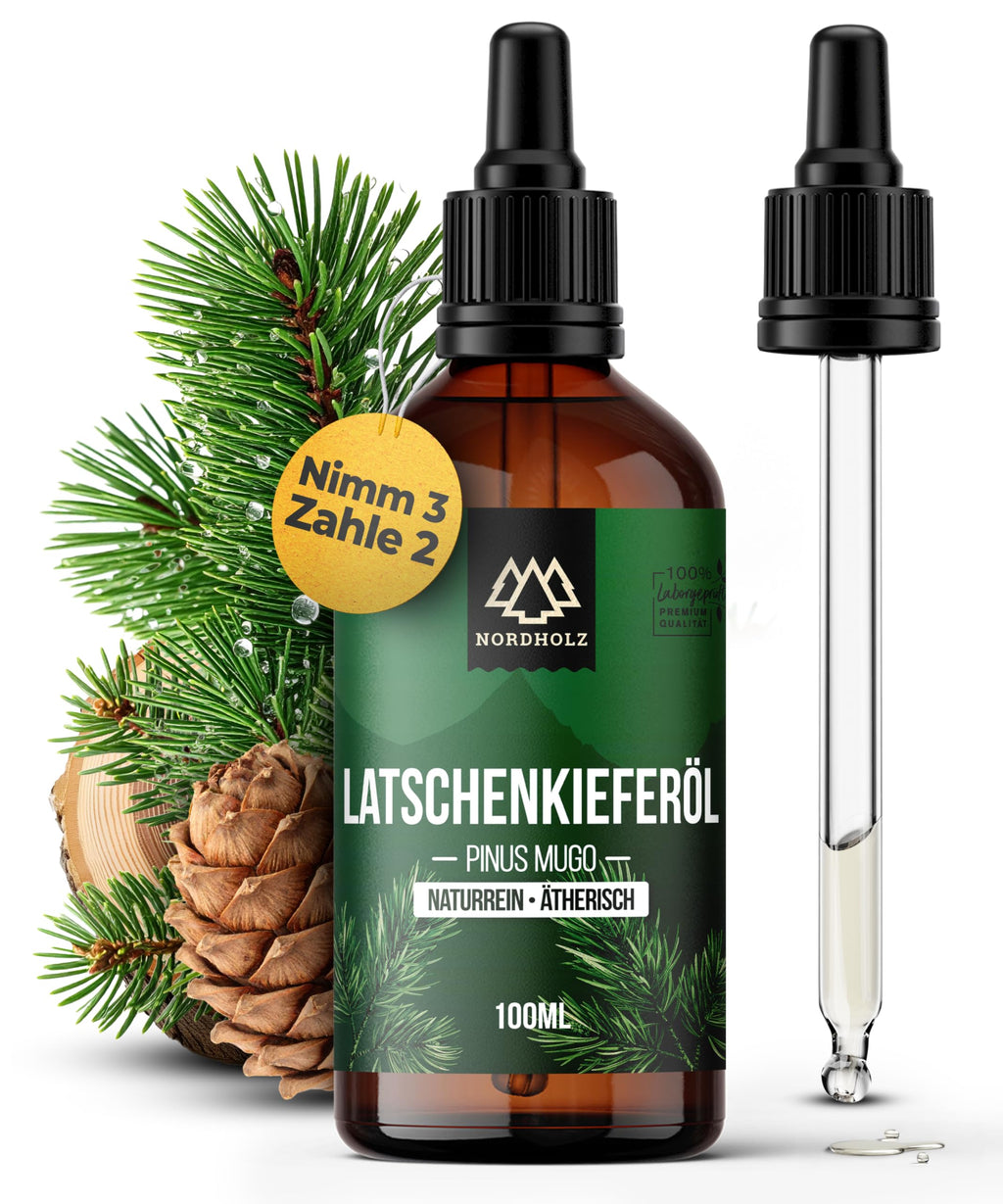 Mountain Pine Oil [100% Natural] - Pharmaceutical Quality Essential Oil from Steam Distillation - Vegan, Laboratory Tested - For Sauna, Diffuser & Aromatherapy
