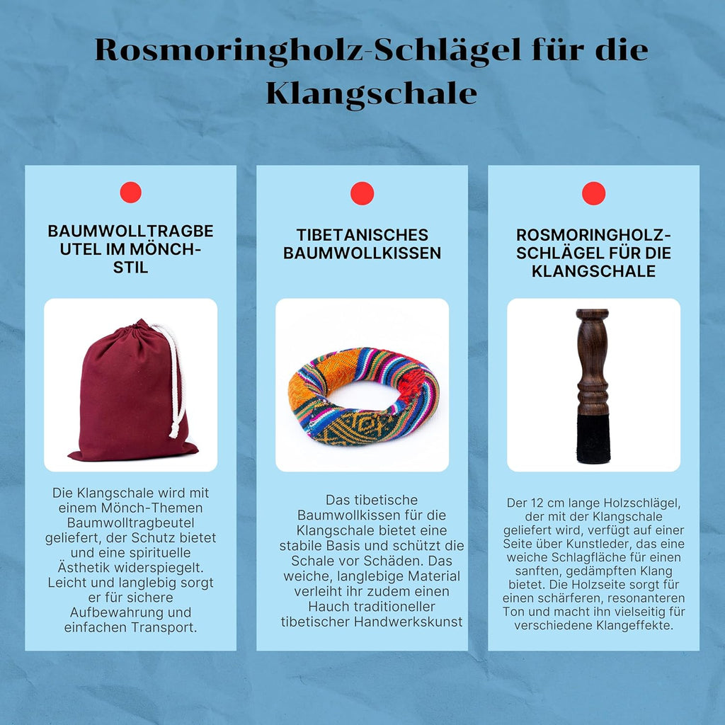 Authentische tibetische Klangschale – Handgefertigt in Nepal mit Kissen, Schlägel und Tragetasche – Ideal für Yoga, Chakra-Heilung, Achtsamkeit und Stressabbau – Spirituelles Geschenk für alle.