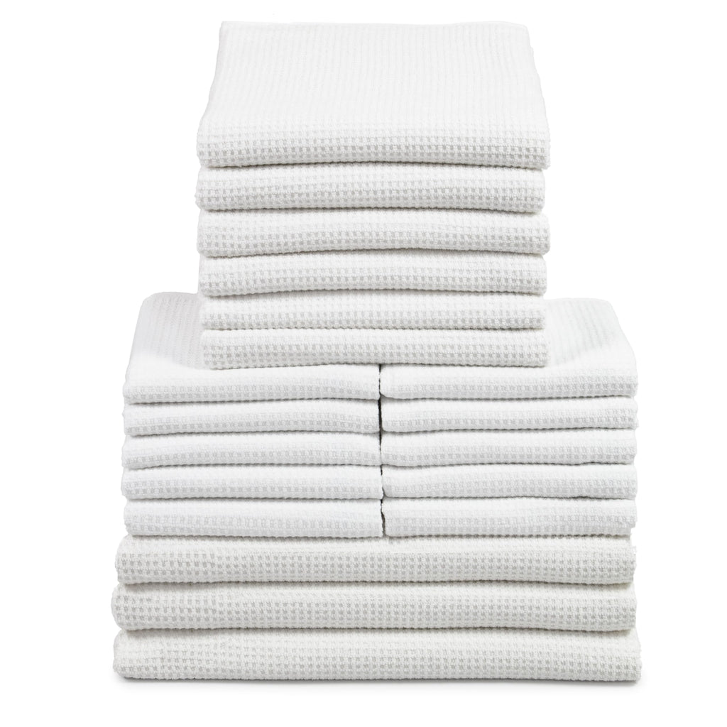 ZOLLNER Set of 10 Flannels in 30 x 30 cm – Durable Hand Towels in Beige – with Practical Hanger – Timeless Waffle Pattern – Washable up to 95 °C – Cotton – Hotel Quality