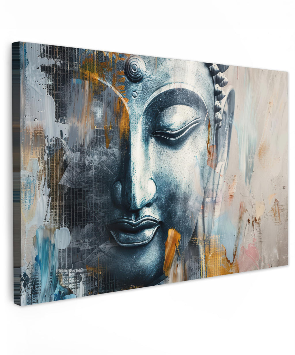 MuchoWow© Wall Pictures Large 120 x 80 cm XXL Bedroom Home Decoration Home Picture Living Room Photo Canvas Wall Pictures Canvas Wall Decor Buddha - Zen - Gold - Luxury - Spiritual