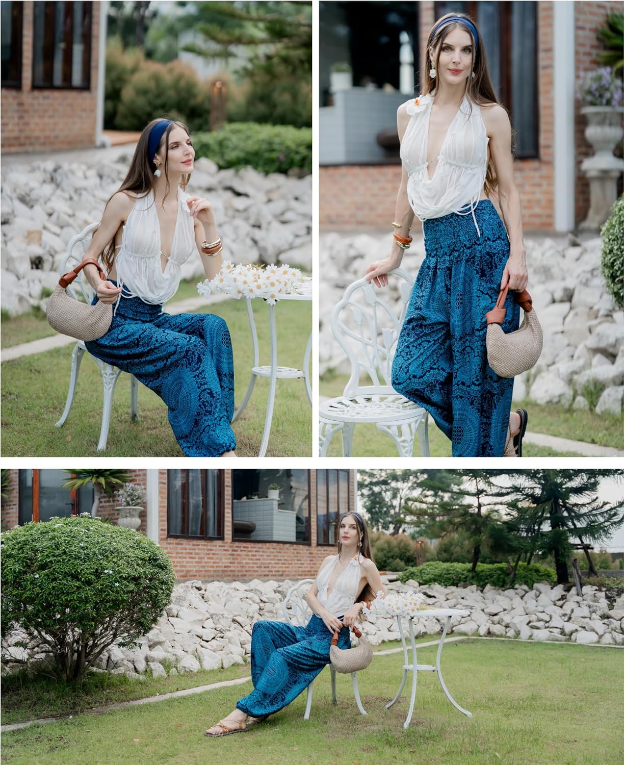 Tranquil Threads High-Waisted Boho Harem Yoga Pants for Women