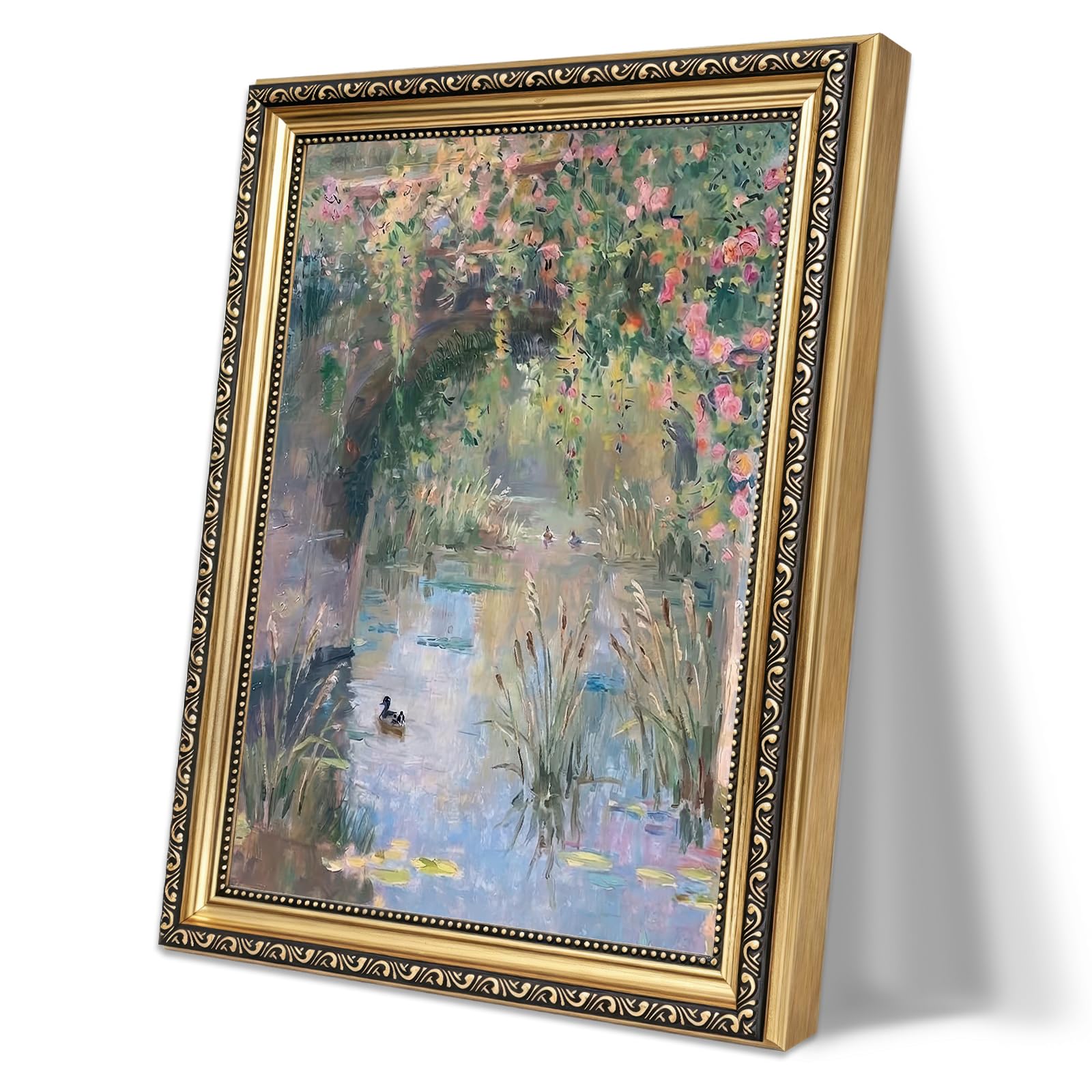 Vintage Hope and Faith Ocean Waves Framed Wall Art Divine Helping Hand Canvas Print Spiritual Renaissance Oil Painting Antique Gold Frame for Living Room Bedroom Kitchen Home Office Gallery Wall Decor Gift for Art Lovers Friends New Homeowners 9x11 Inch