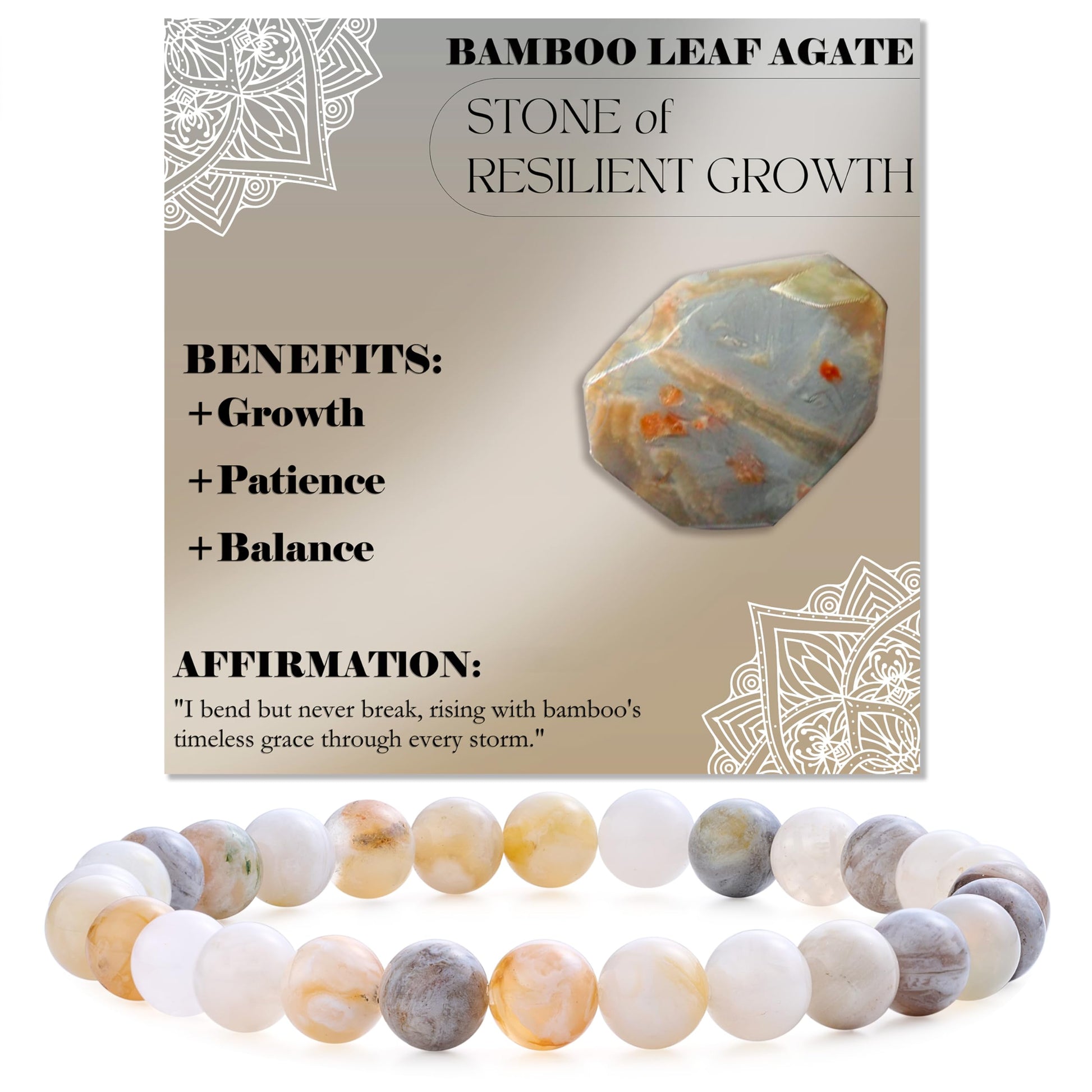 Bivei Pearl Bracelet for Women 6 mm Semi-Precious Stone Stretchy Elastic Jewellery Yoga Gifts