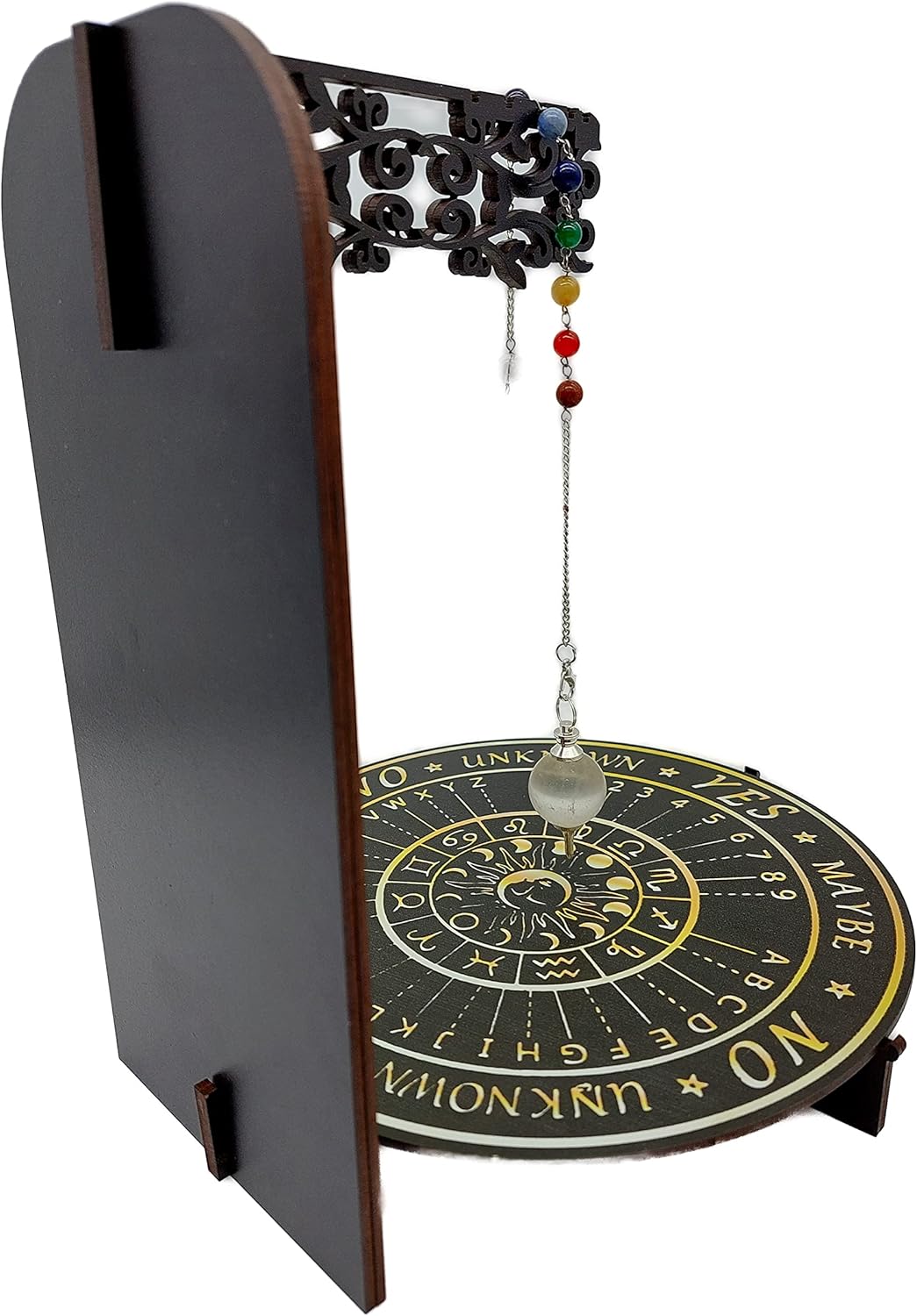 Handgefertigtes Vintage Pendel Set 7 Chakra Edelsteine Quarz Kristall | Metaphysik Esoterik Hexerei