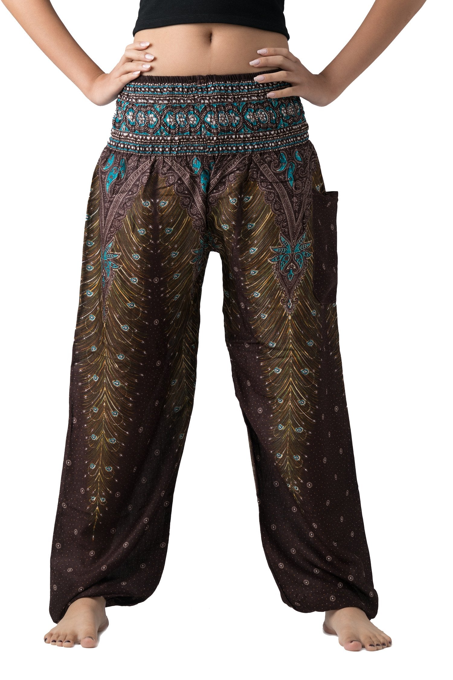 B BANGKOK PANTS Harem Pants Women Yoga Boho Clothes with Pockets