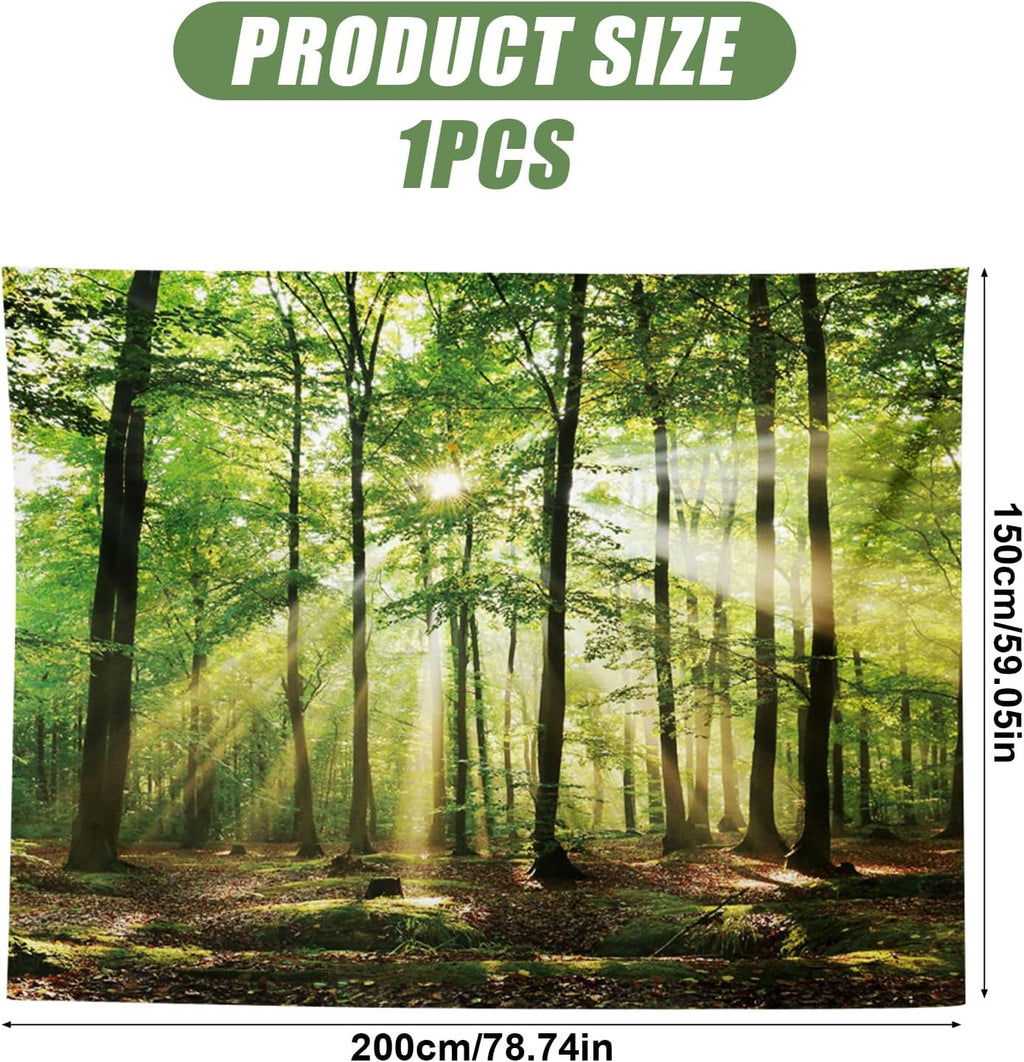 MIGIFTDY Waldbaum Wandteppich Extra Großer Nebliger Wald Wandbehang für Home Office Dorm Indoor und Outdoor Dekoration 150 cm x 200 cm (B)