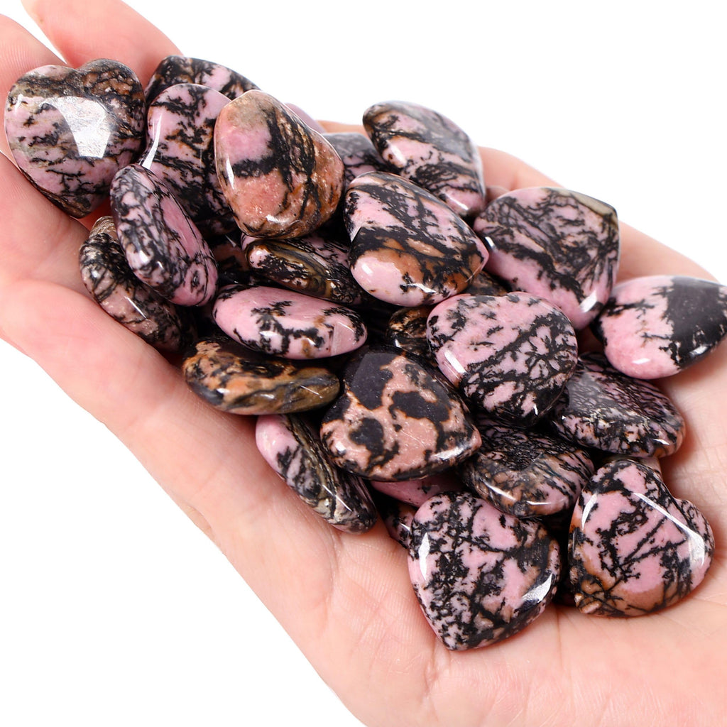 QINJIEJIE Pack of 20 Red Jasper Heart Crystals Valentine's Day Hearts Gift Crystal Anniversary Gift Love Heart Stone Reiki Crystals for Meditation 0.6 Inches