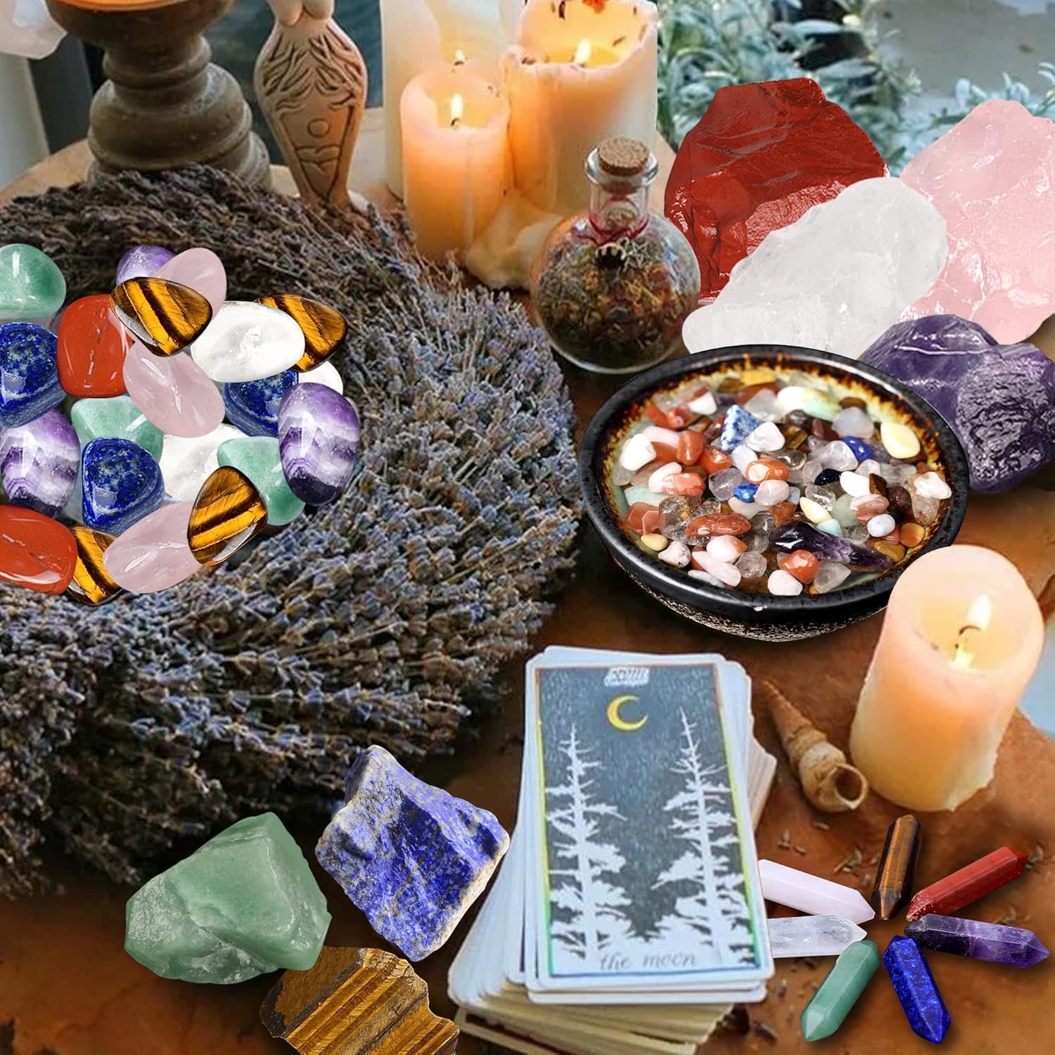 YORFULL Kristalle Heilsteine 7 Chakra Steine Set, 23 PCS Edelsteine Heilsteine, Edelsteine Mineralien Steine Trommelsteine für Yoga, Meditation Entspannung, Kristall-Schiefer mit Anweis