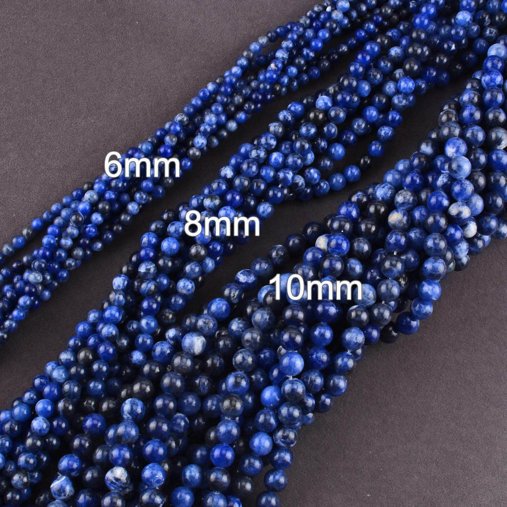 Natural Semi-Precious Stones Beads for Threading 38 cm String Round 4 6 8 10 12 mm