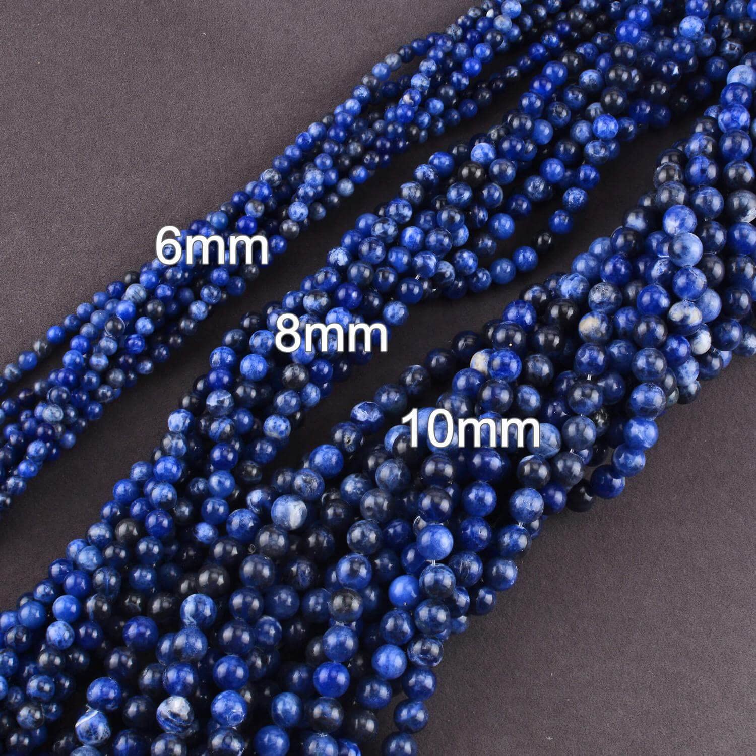 Natural Semi-Precious Stones Beads for Threading 38 cm String Round 4 6 8 10 12 mm