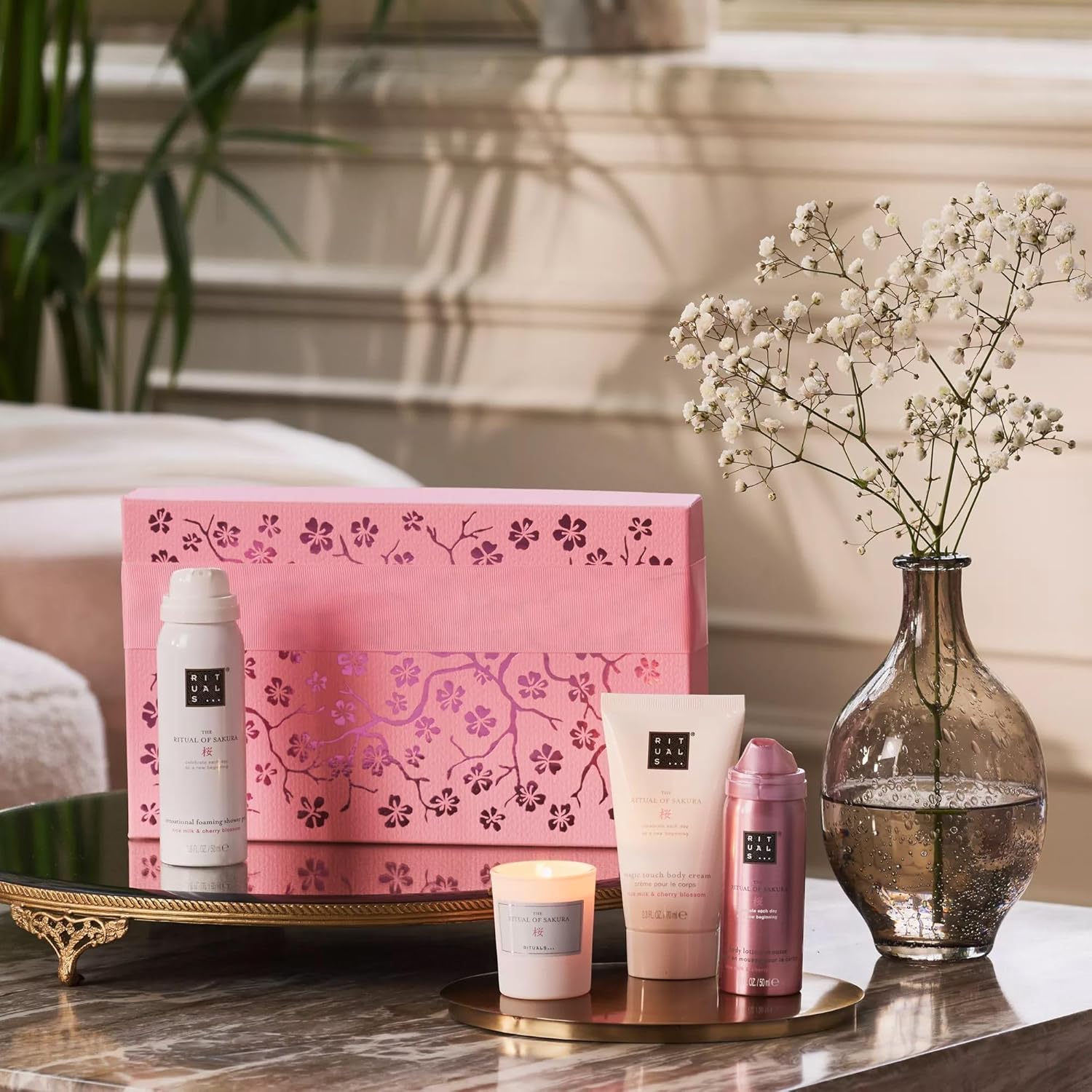RITUALS Geschenkset The Ritual of Sakura, Small | Geschenkbox mit Körperpflegeprodukten mit Reismilch und Kirschblüten | Pflegende Eigenschaften