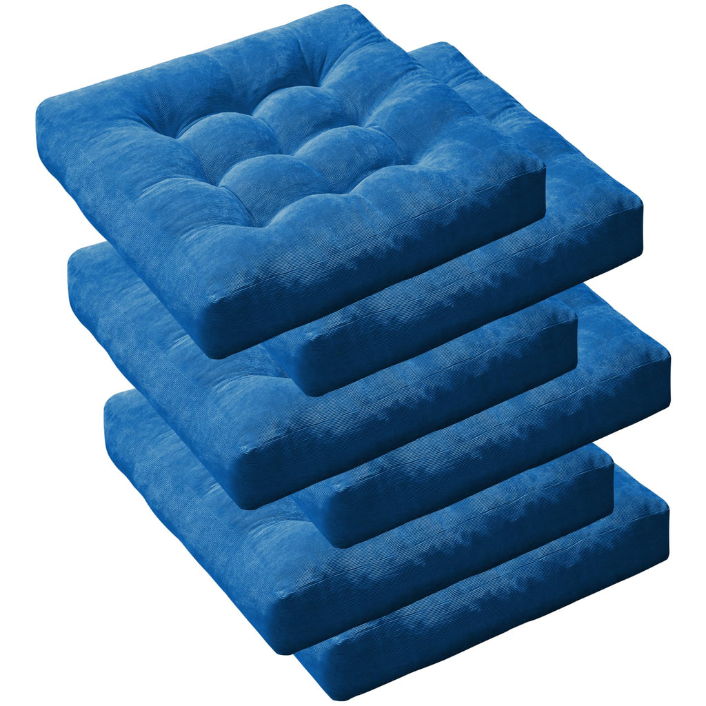 Degrees of Comfort Meditation Floor Pillow, Square Large Pillows Seating for Adults, Tufted Corduroy Thick Cushion for Living Room Tatami, Turquoise, 22x22 Inch
