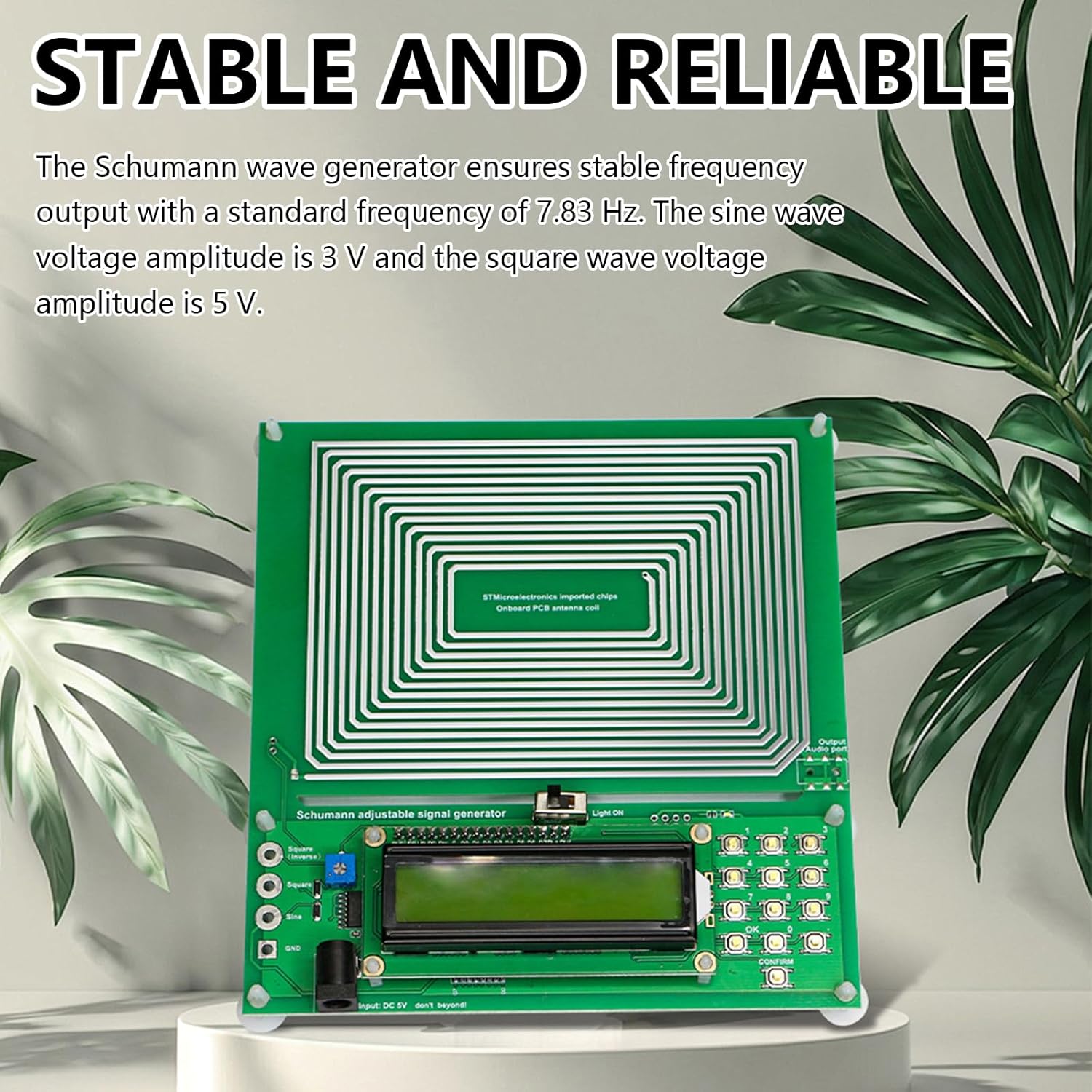 Schumann Resonator, Schumann Frequency Generator, 7.83 Hz Pure Sine Wave Pulse Generator 0.01-100,000 Hz Frequency Generator with Adjustable, Frequency Generator for Sound Improvement and Sleep Aid