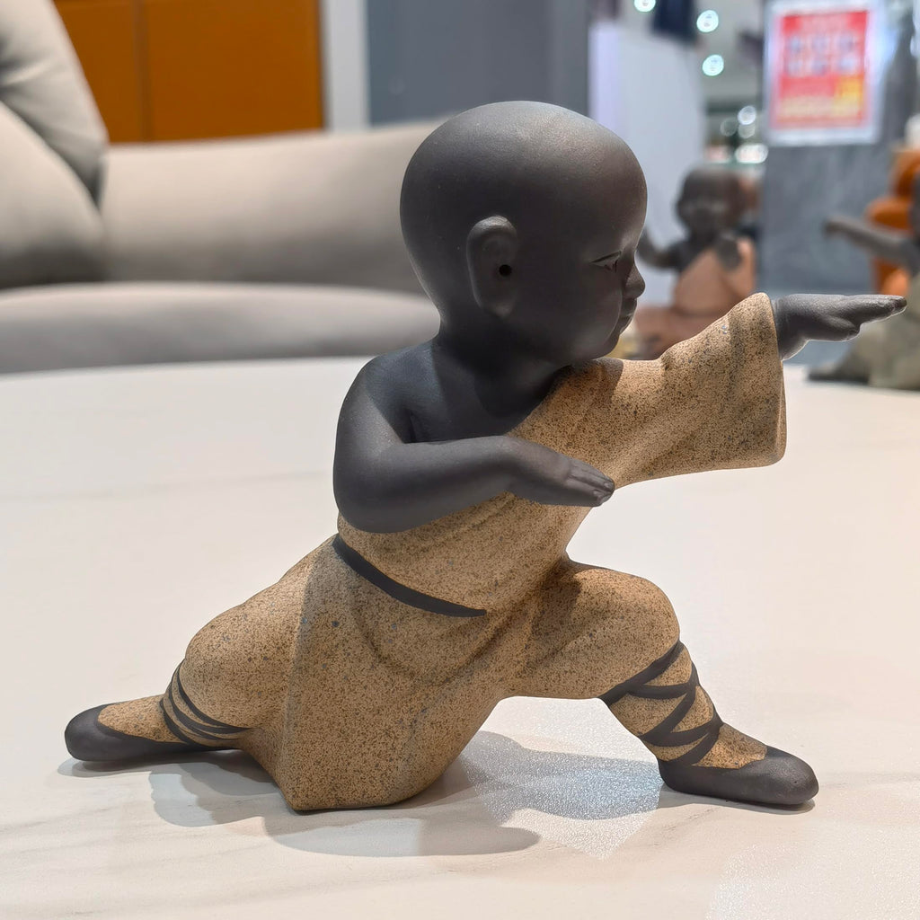 Buddha Figur Statue Mönch Skulptur Tea Tray Dekor Zen Ornament Wetterfest Frostsich Innen und Dekoration für Wohnzimmer Schlafzimmer Balkon Terrasse oder als Geschenk