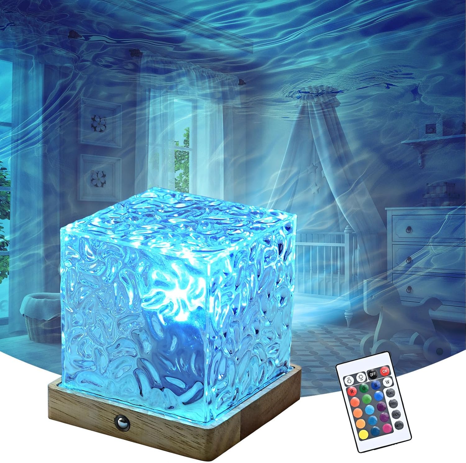 LETOUR Polarlicht Lampe,Aurora Light Cube Lampe 16 Farben 30 Modi Nordlicht Projektor Polarlichter Nachtlichter & Schlummerleuchten für Kinder Zimmer Deko