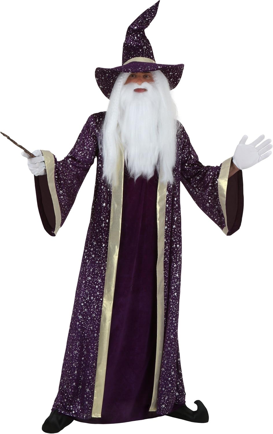 Adult Purple Wizard Costume for Men, Magic Sorcerer Halloween Outfit, Warlock Outfit for Parties