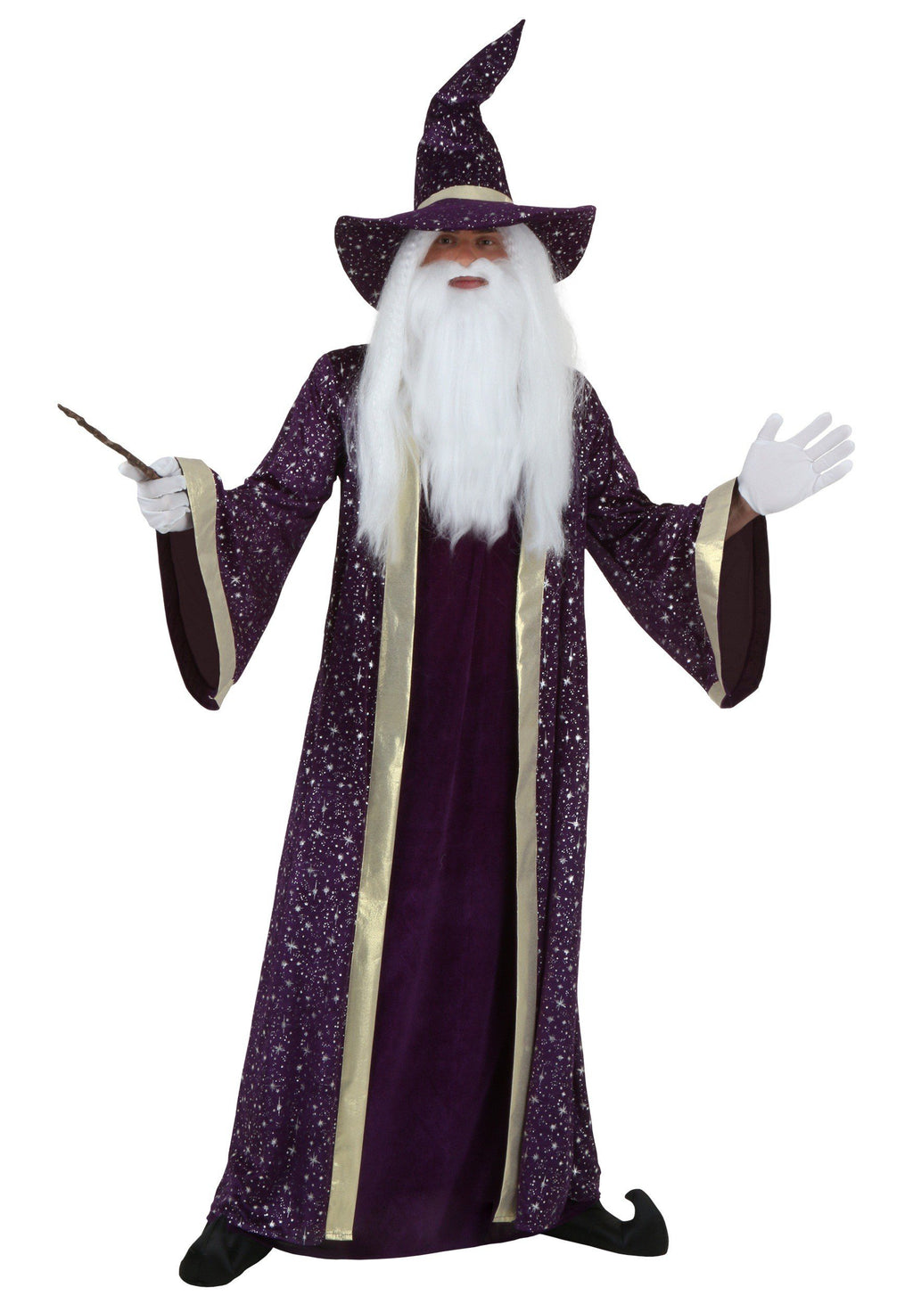 Adult Purple Wizard Costume for Men, Magic Sorcerer Halloween Outfit, Warlock Outfit for Parties