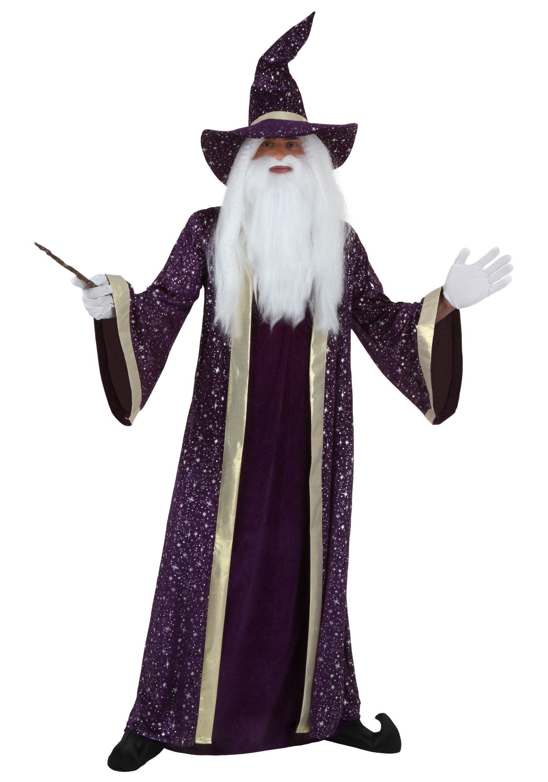 Adult Purple Wizard Costume for Men, Magic Sorcerer Halloween Outfit, Warlock Outfit for Parties