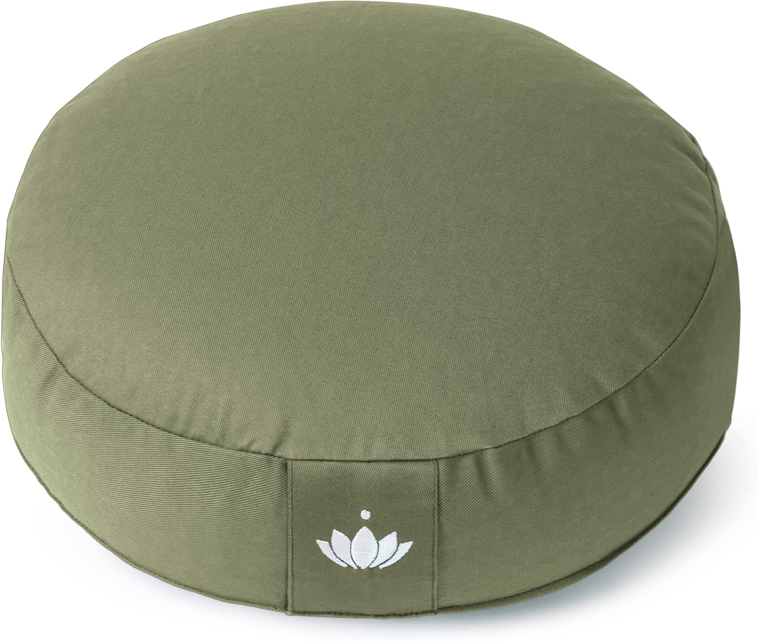 Lotuscrafts® Meditationskissen mit 10 cm Sitzhöhe, extra niedrig, Yoga Kissen mit Dinkelfüllung, Yogakissen Rund, Bodenkissen Rund, Yogakissen Meditationskissen, Bezug waschbar, GOTS Zertifiziert
