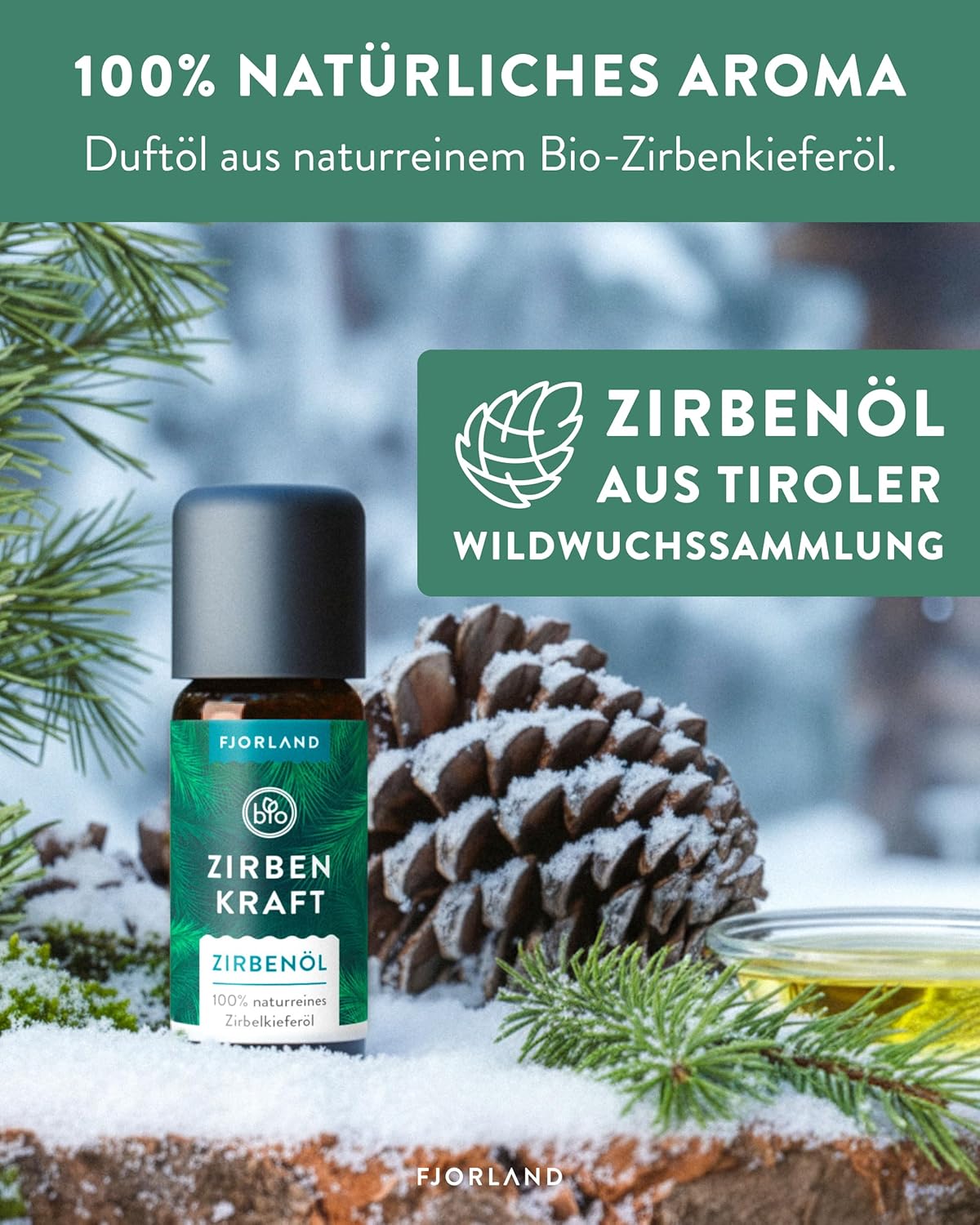 Organic Swiss Pine Oil 10 ml - 100% Natural & Essential - Wild Growth from Austria - Swiss Pine Oil for Diffuser, Oil Burner & Room Fragrance