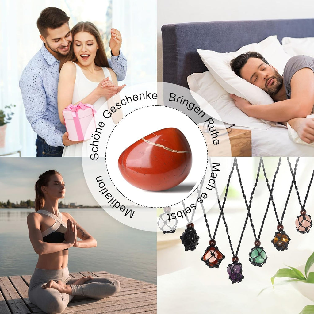 4-5cm Roter Jaspis Heilsteine Kristalle Polieren Groß Edelsteine Steine Rohstein Trommelsteine Kristall Sorgenstein Handschmeichler Stein Meditation Angst Stress Relief 1PC